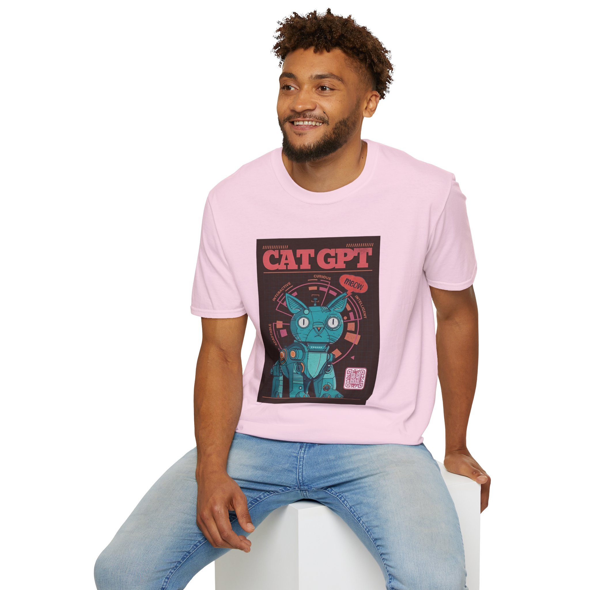 Robot Cat AI Tee | Funny Cyberpunk Cat Shirt for Tech Lovers - Image 134