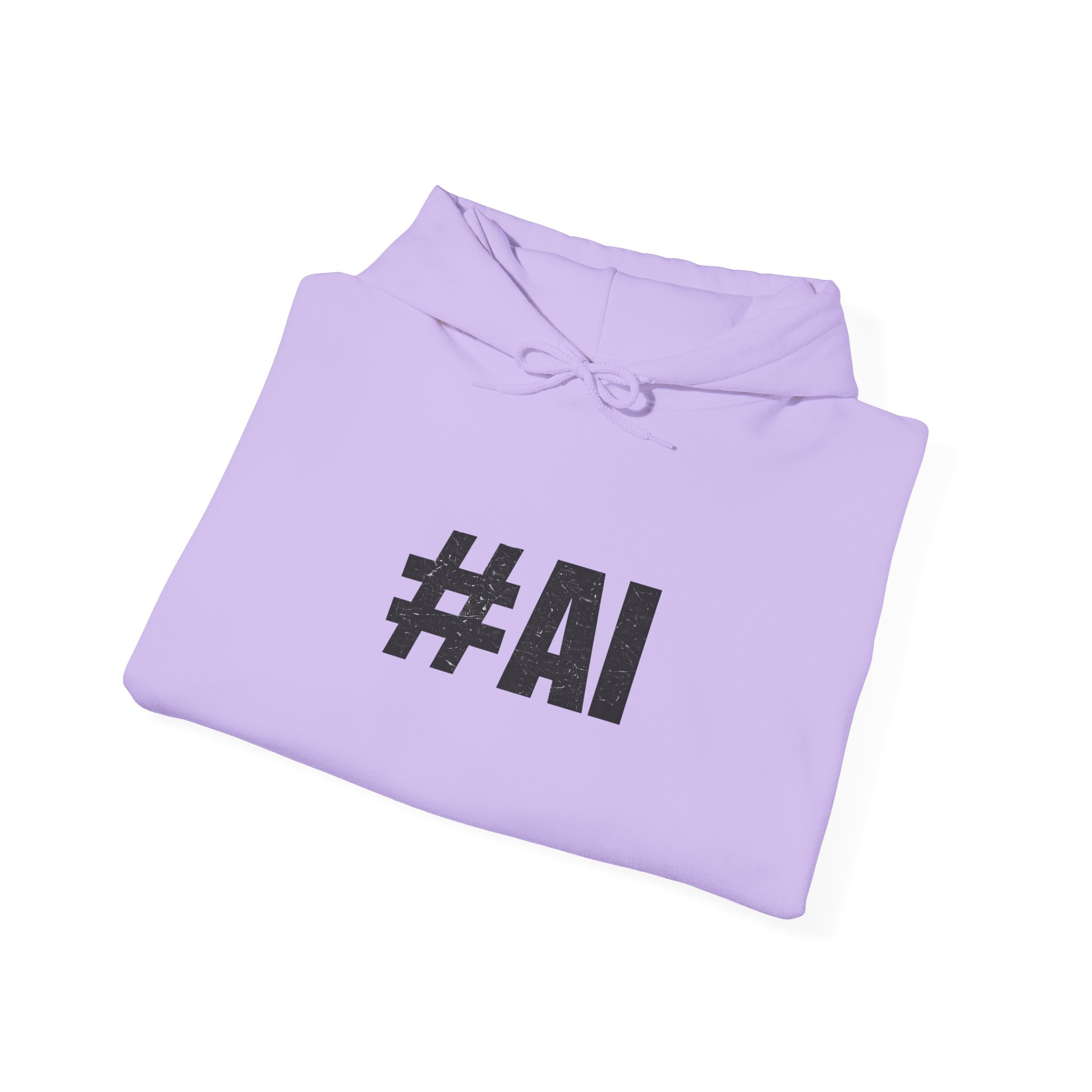 #AI Distressed Dark Minimalist Artificial Intelligence Pullover Hoodie - Image 88