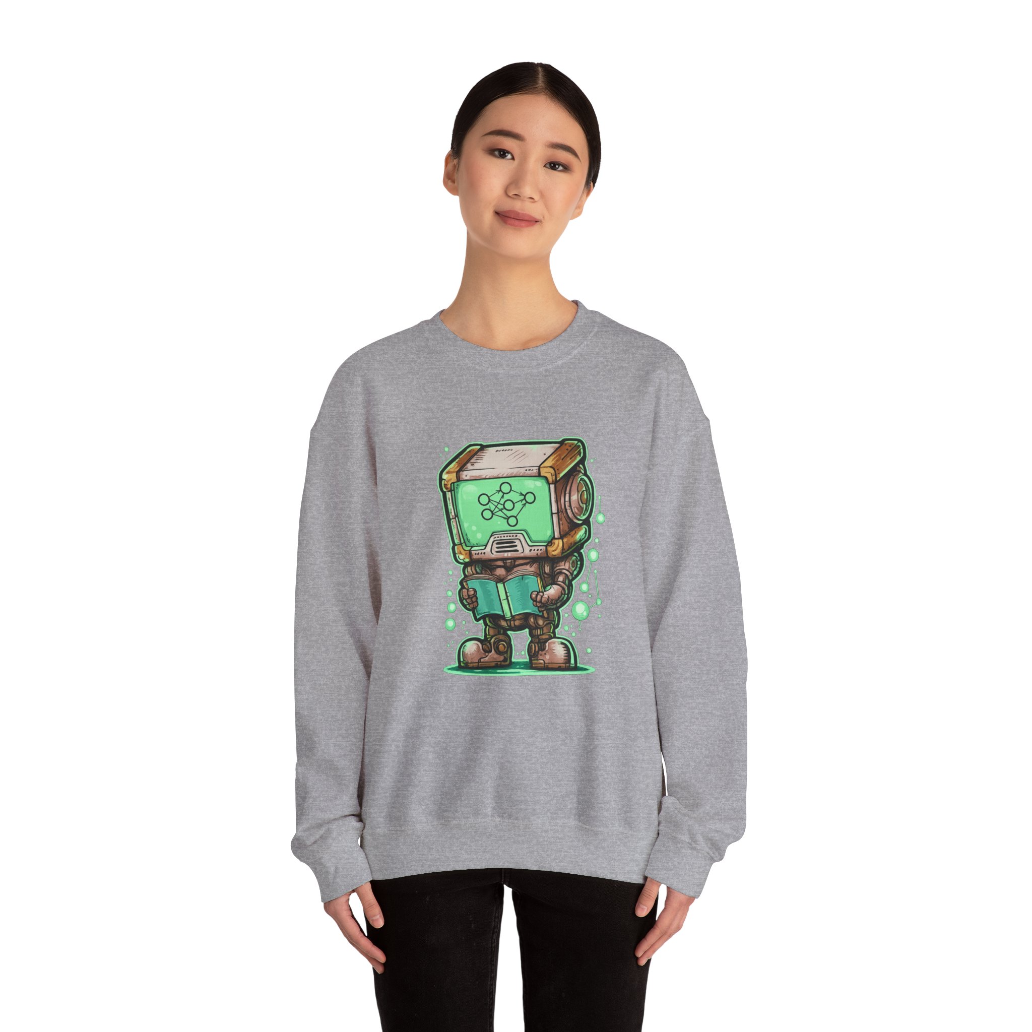 AI Robot Reading Sweatshirt | Neural Network Hoodie for ML Engineers - Image 39