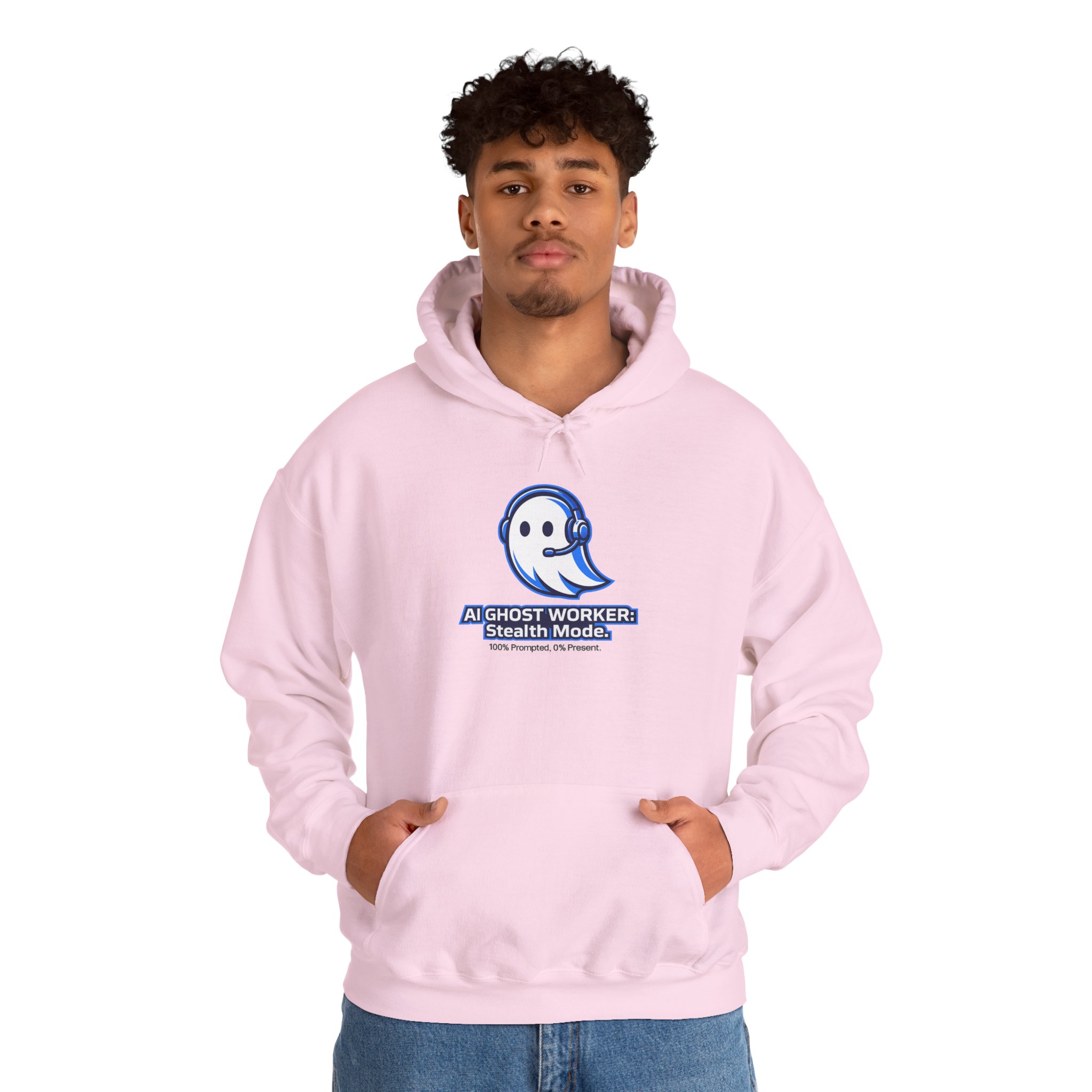 AI Ghost Worker Stealth Mode – 100% Prompted 0% Present Funny Hoodie - Image 103