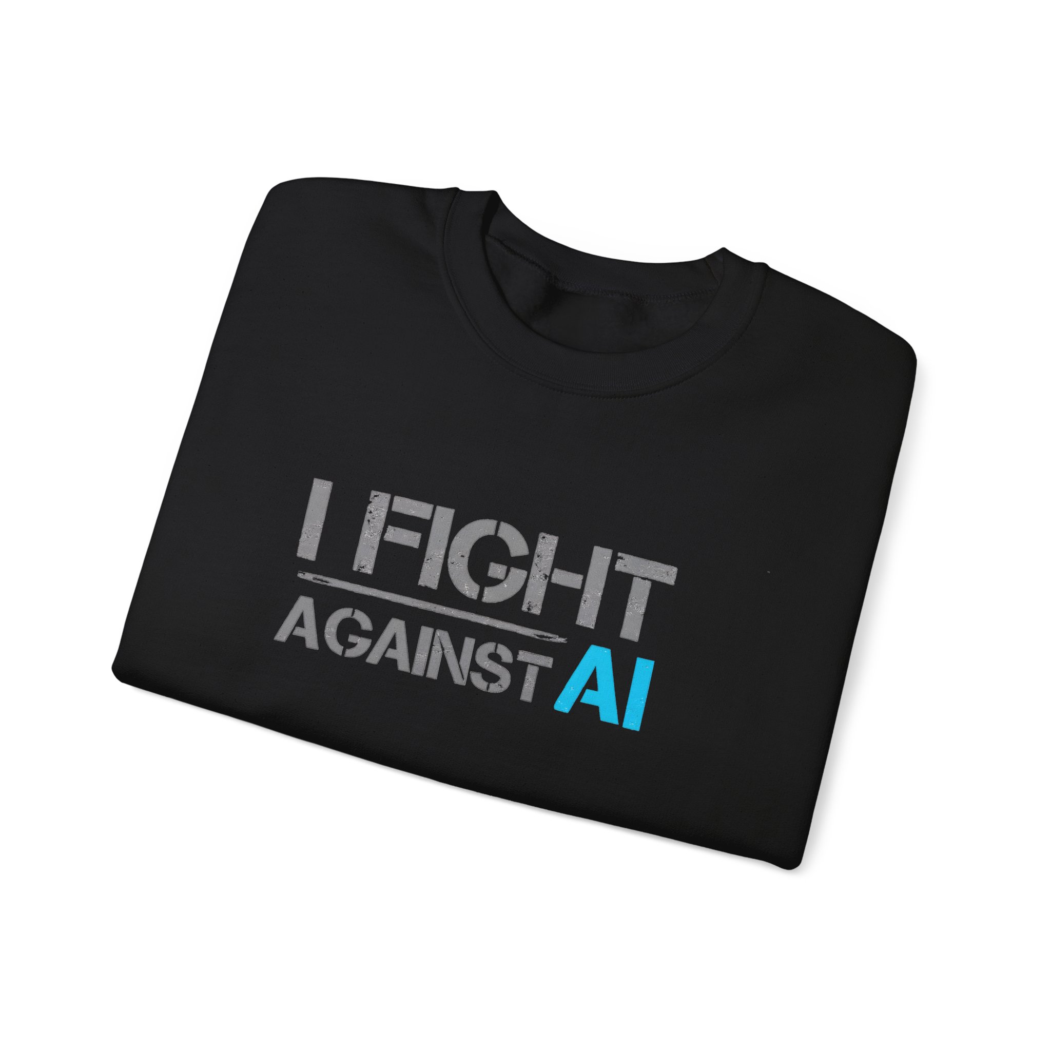 I Fight Against AI – Human Creativity Resistance Crewneck Sweatshirt - Image 21