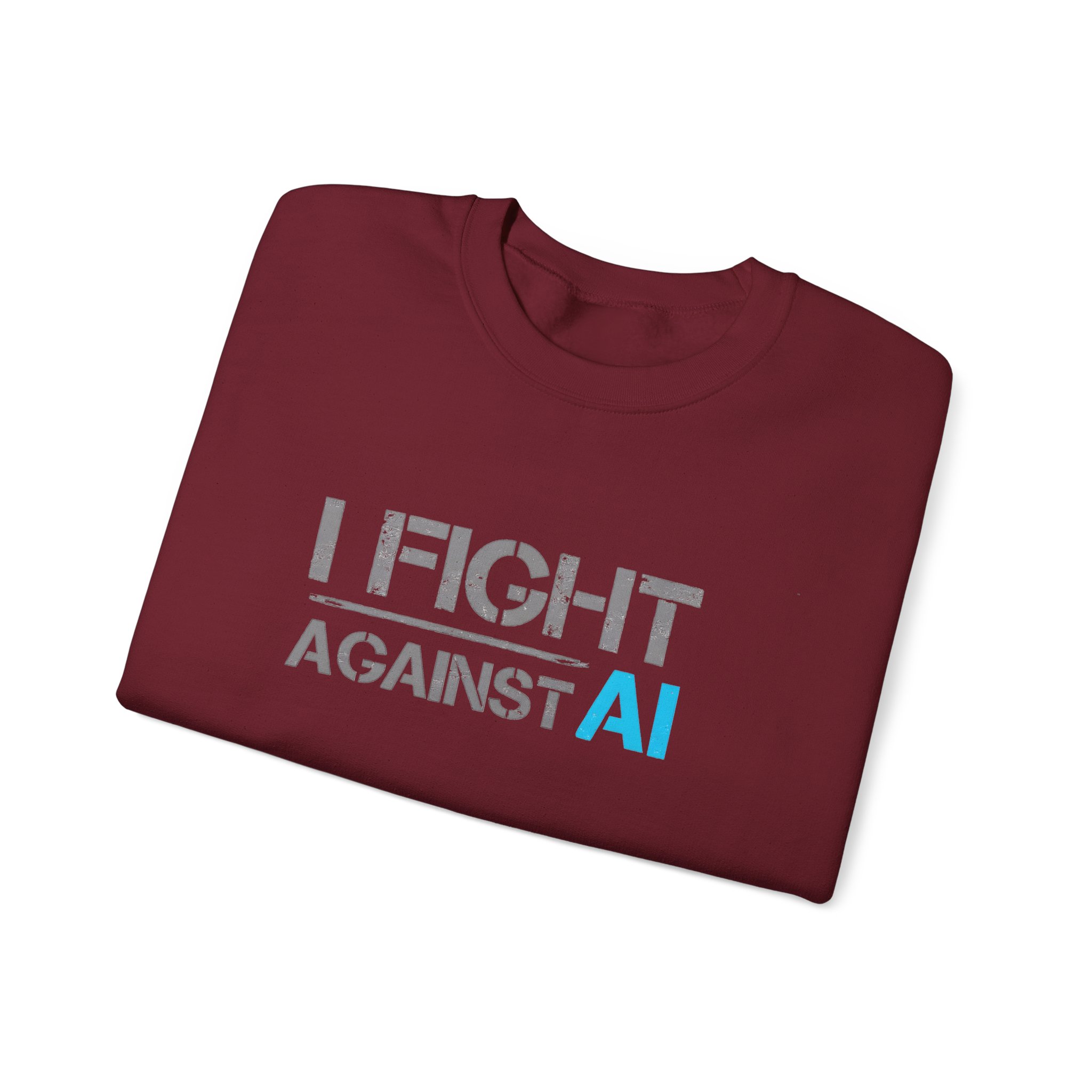 I Fight Against AI – Human Creativity Resistance Crewneck Sweatshirt - Image 84