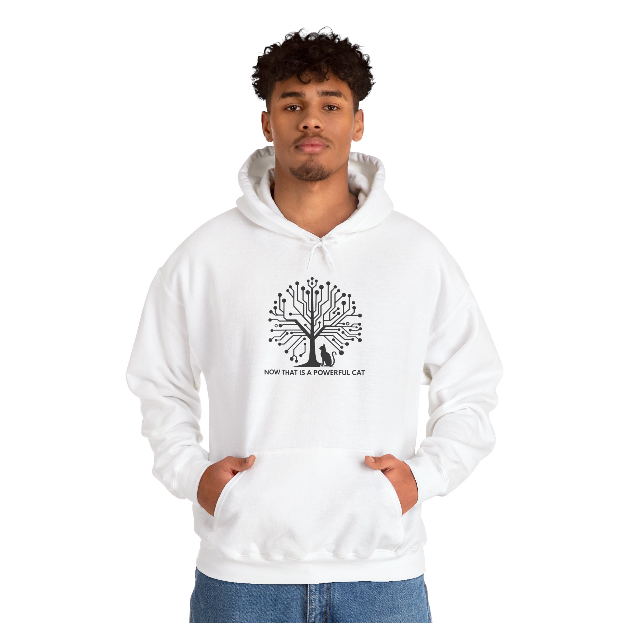 Neural Tree Cat Hoodie | AI Nature Pullover for Developers & Cat Lovers - Image 18