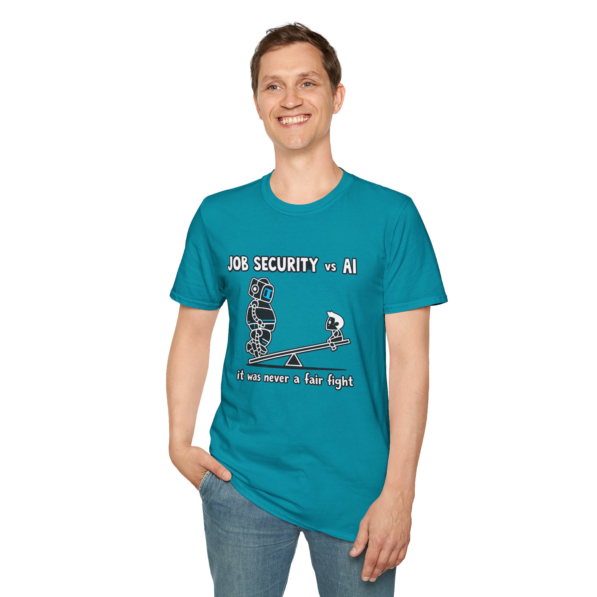 POV You're An AI And It's Monday – Funny Tired Robot Graphic T-Shirt - Image 72