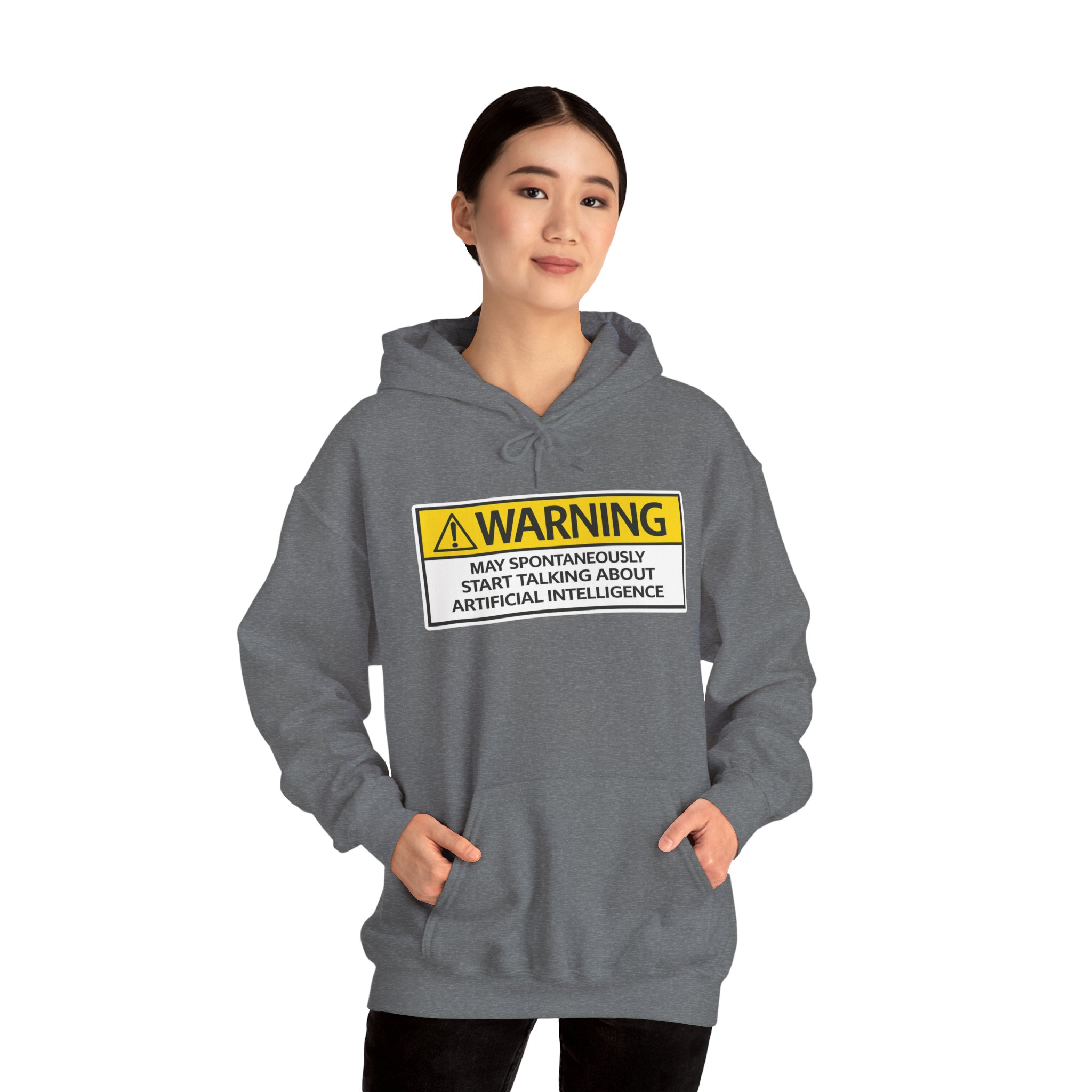 Warning May Talk About AI Hoodie | Funny Artificial Intelligence Sweatshirt - Image 88