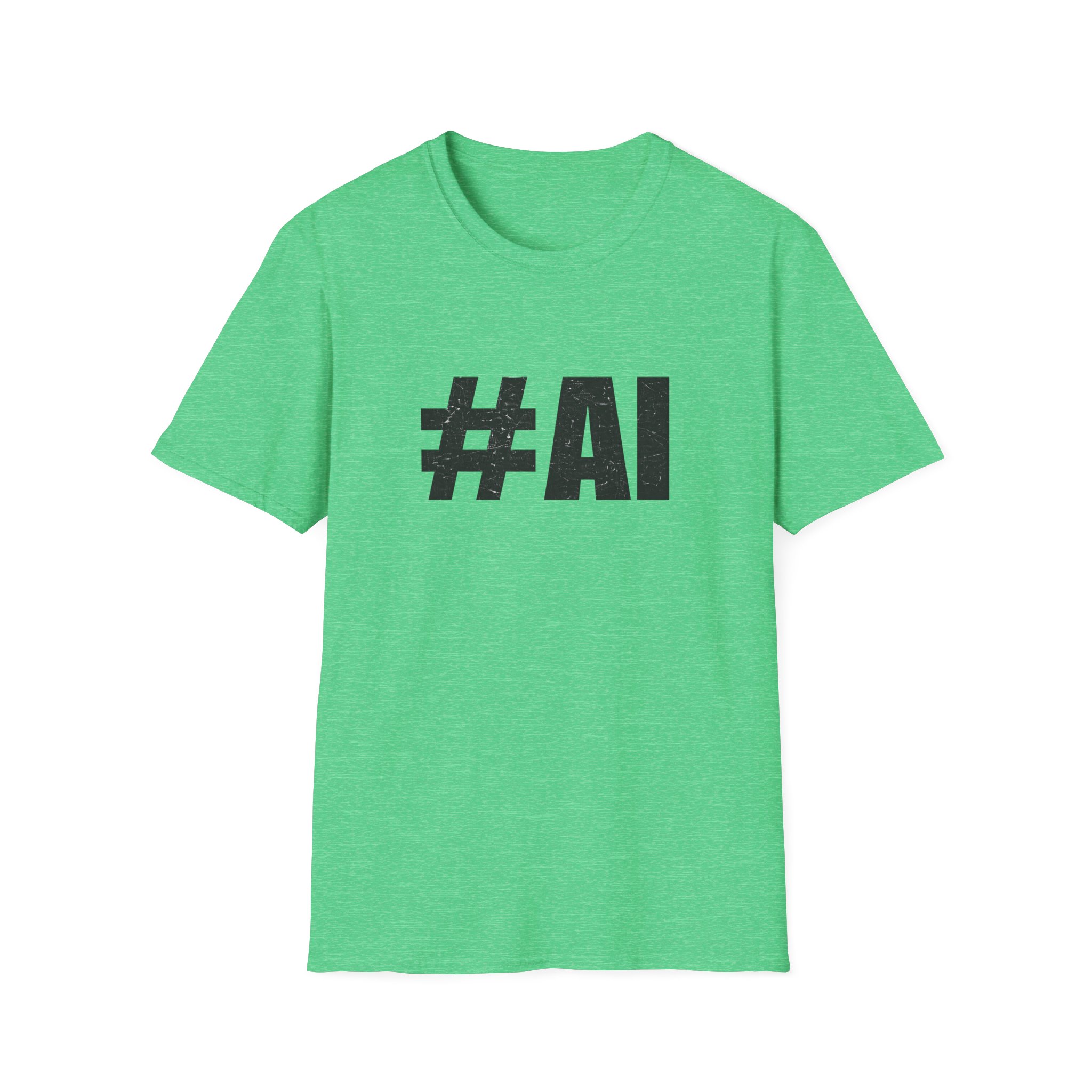 #AI Distressed Dark Minimalist Artificial Intelligence Graphic T-Shirt - Image 89
