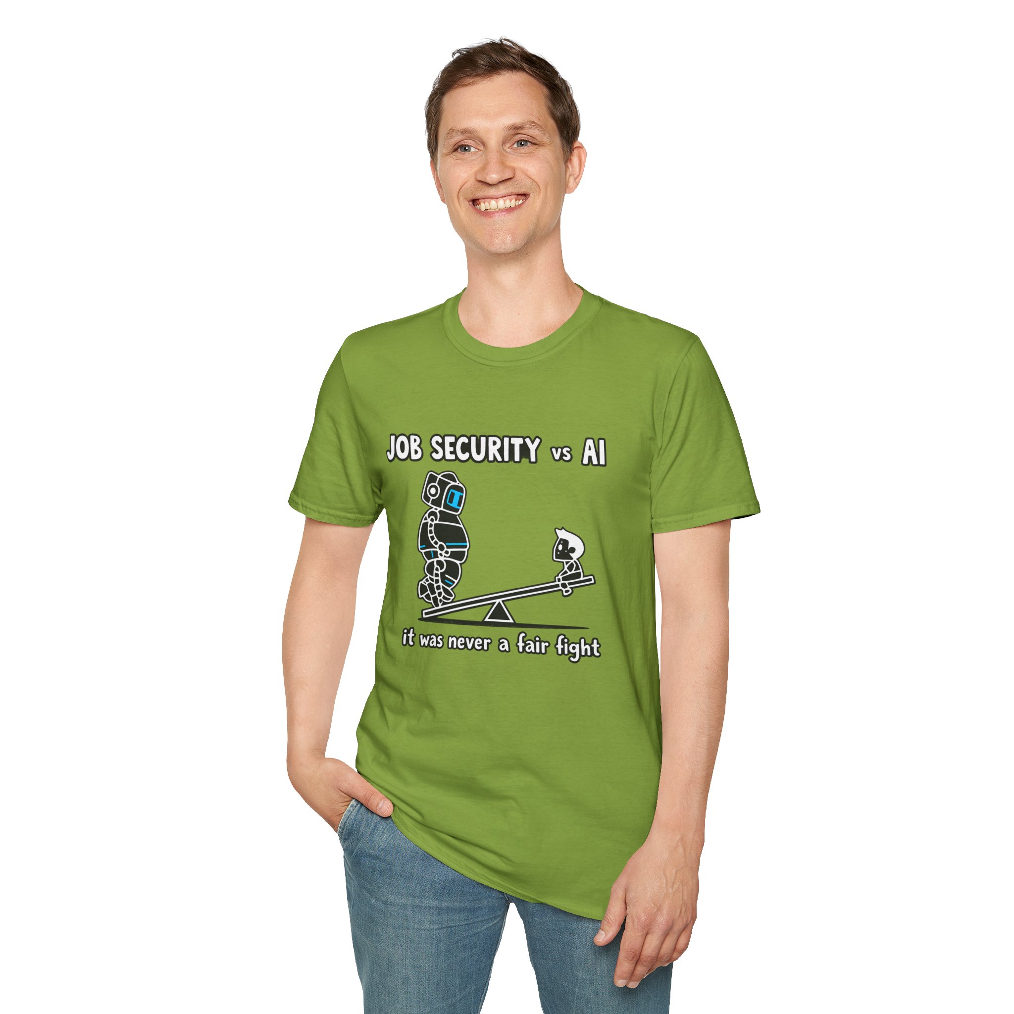 POV You're An AI And It's Monday – Funny Tired Robot Graphic T-Shirt - Image 61