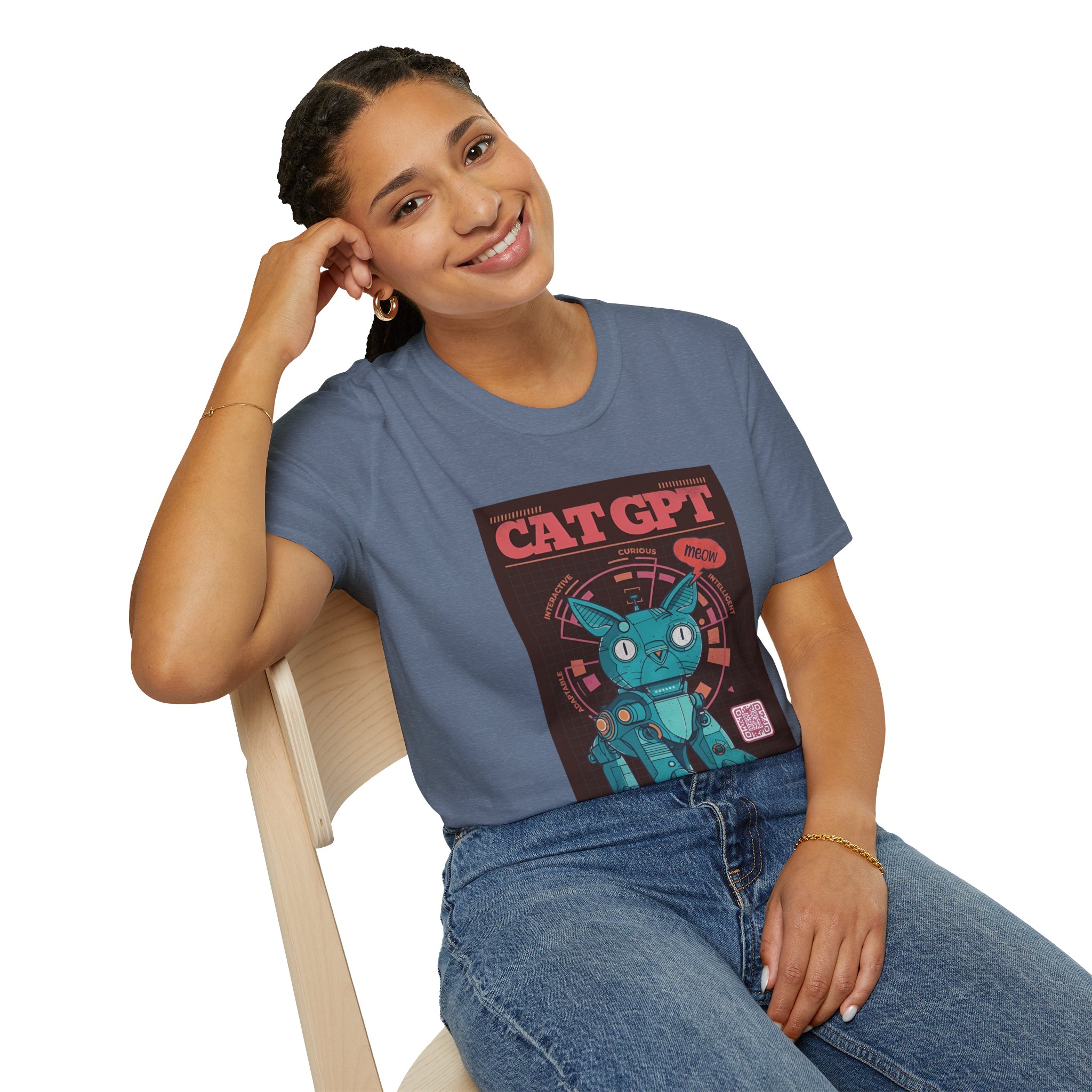 Robot Cat AI Tee | Funny Cyberpunk Cat Shirt for Tech Lovers - Image 69