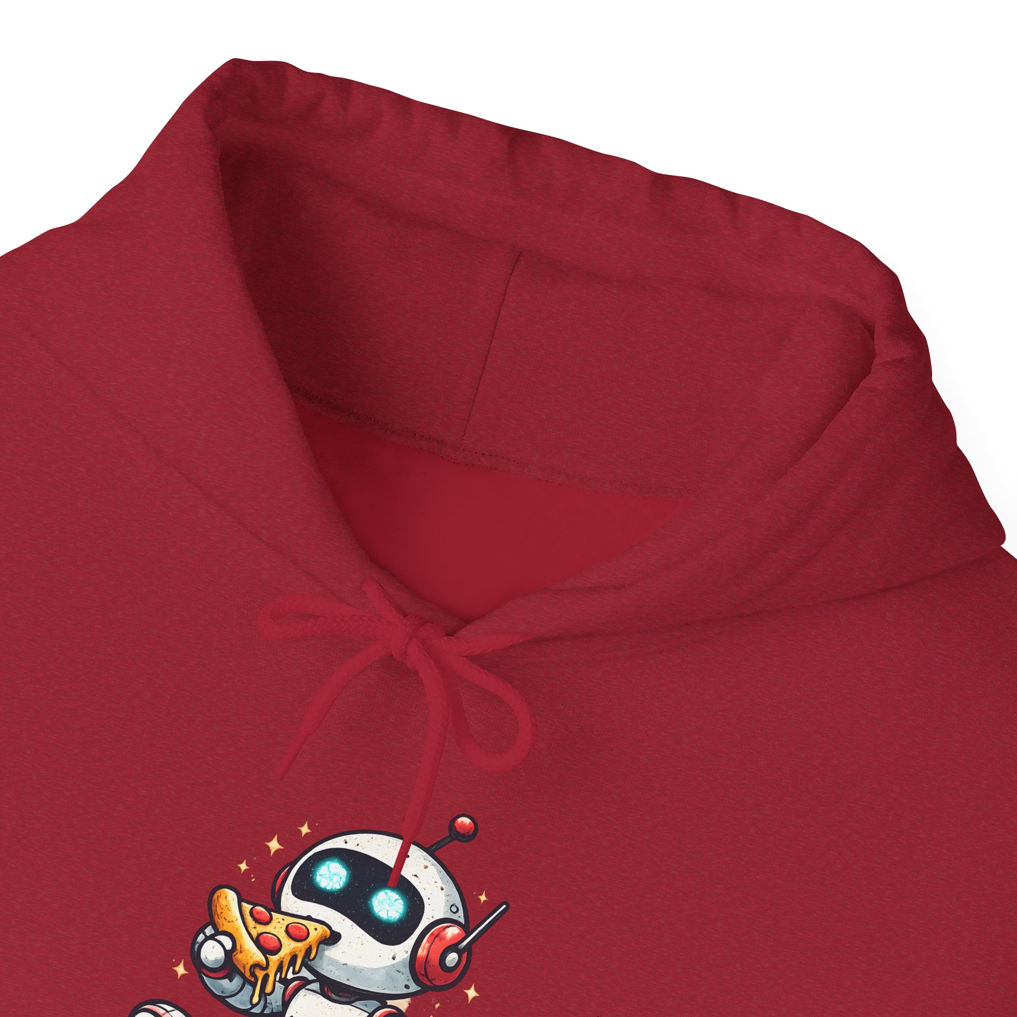 Robot Eating Pizza – Cute AI Tech Humor Graphic Pullover Hoodie - Image 161
