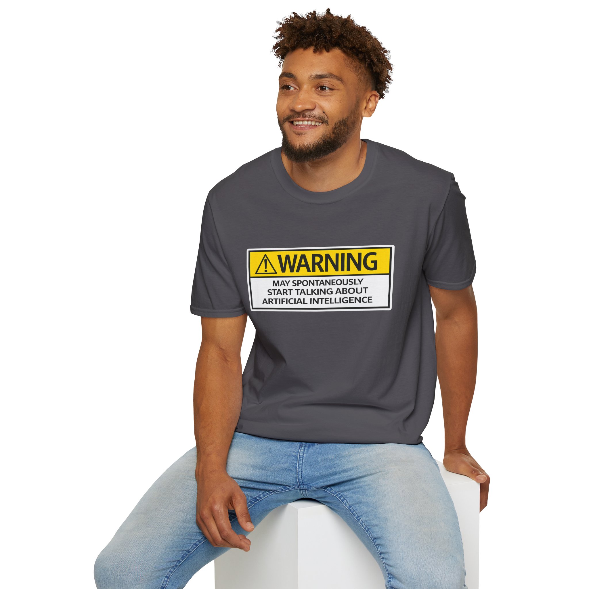 Warning May Talk About AI Tee | Funny Artificial Intelligence Shirt - Image 80
