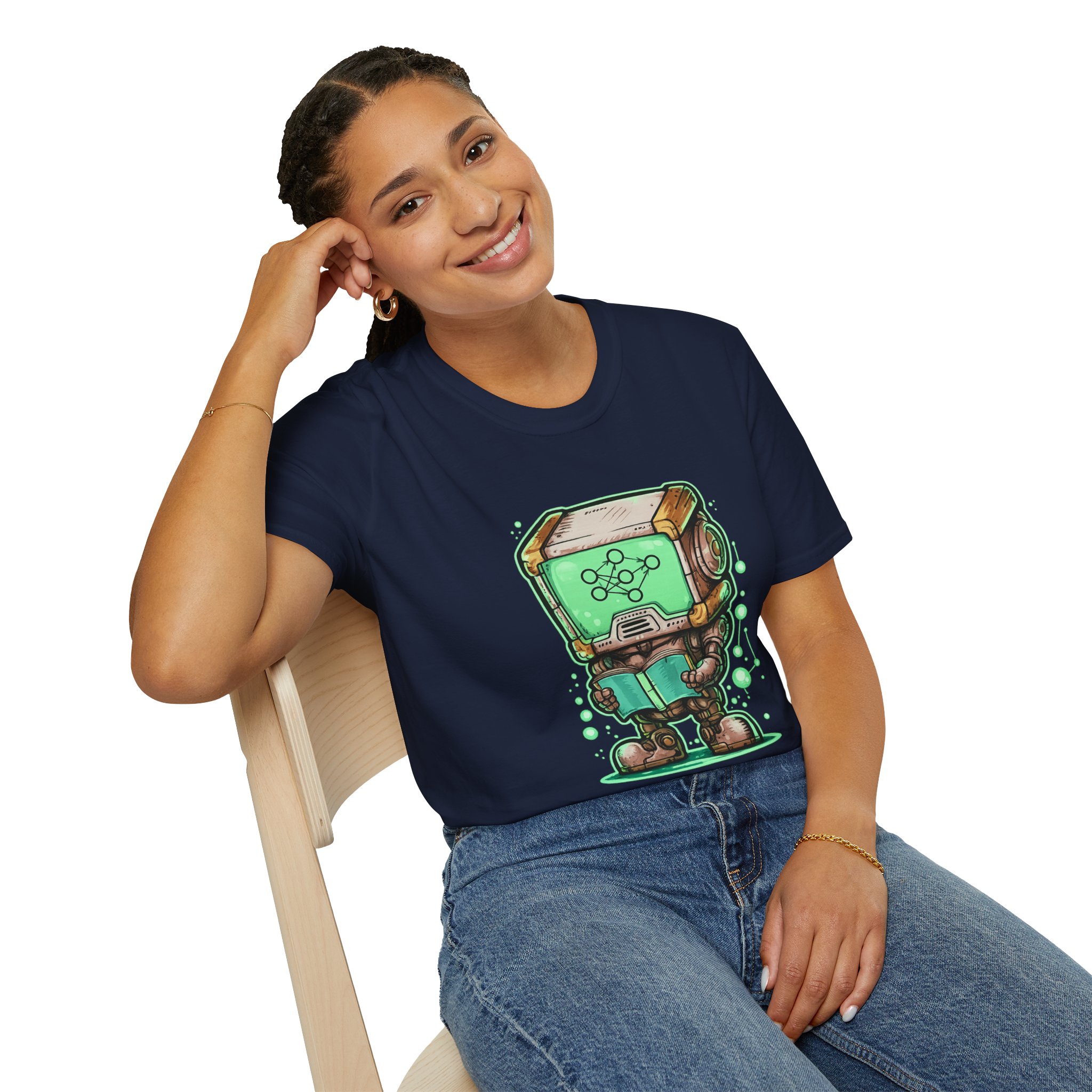 AI Robot Reading Tee | Neural Network Shirt for ML Engineers - Image 114
