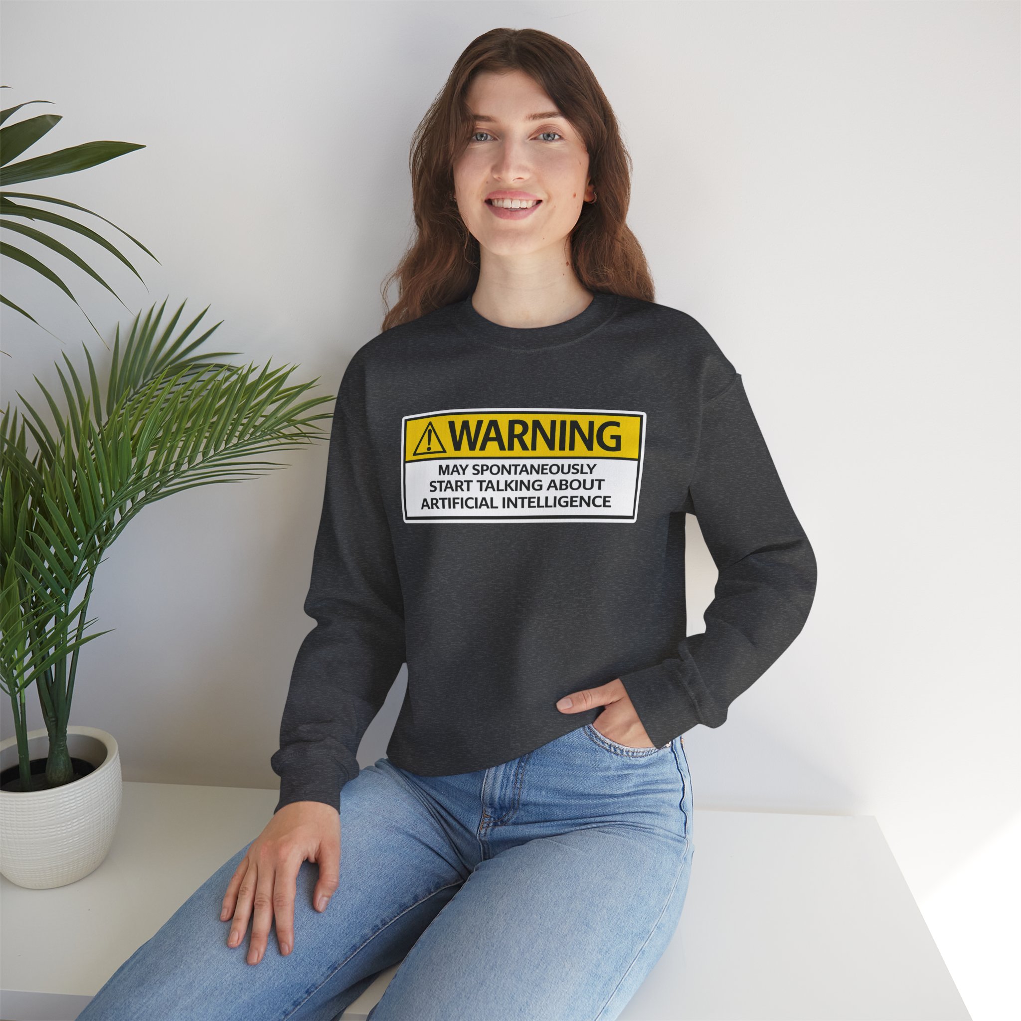 Warning May Talk About AI Sweatshirt | Funny Artificial Intelligence Hoodie - Image 62