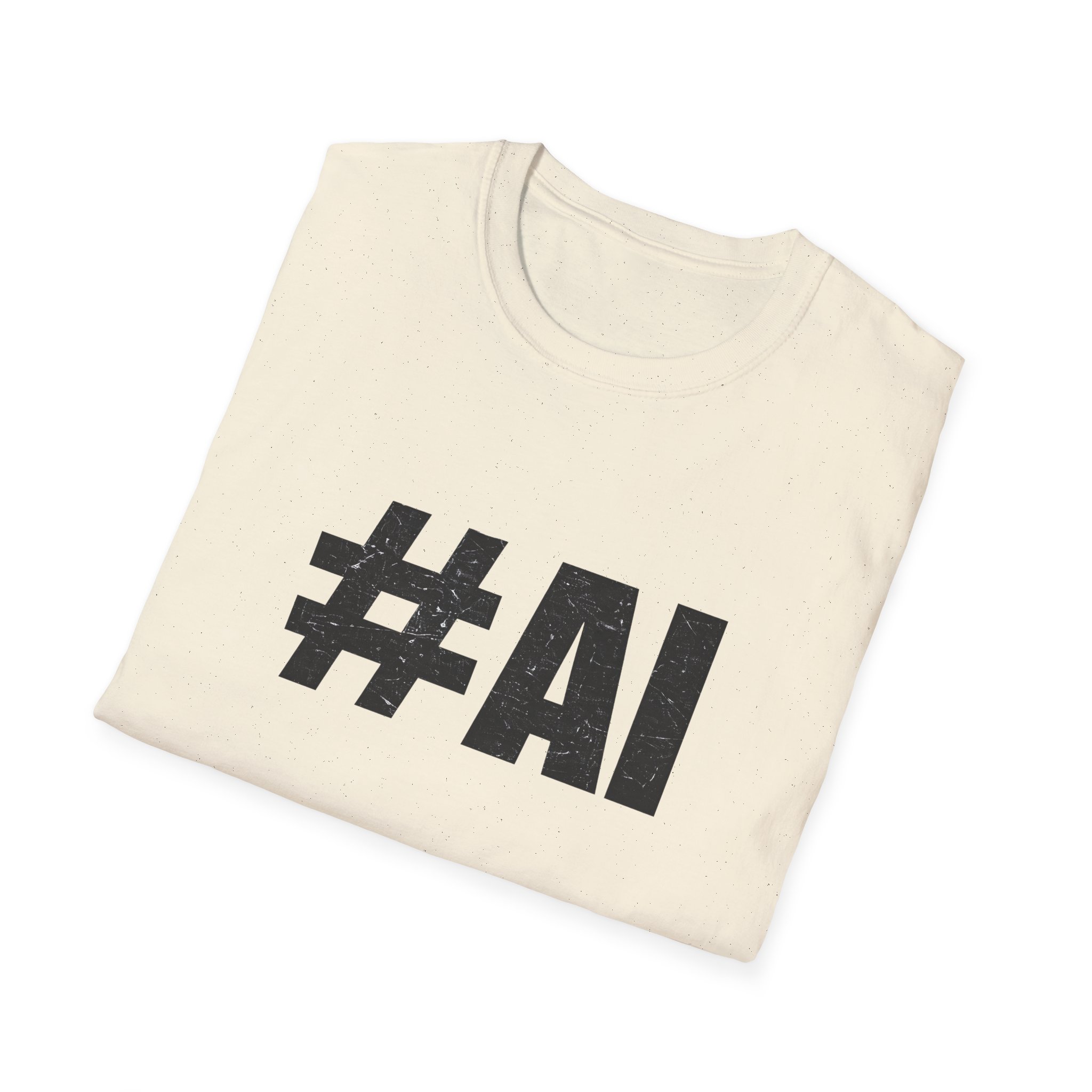 #AI Distressed Dark Minimalist Artificial Intelligence Graphic T-Shirt - Image 48