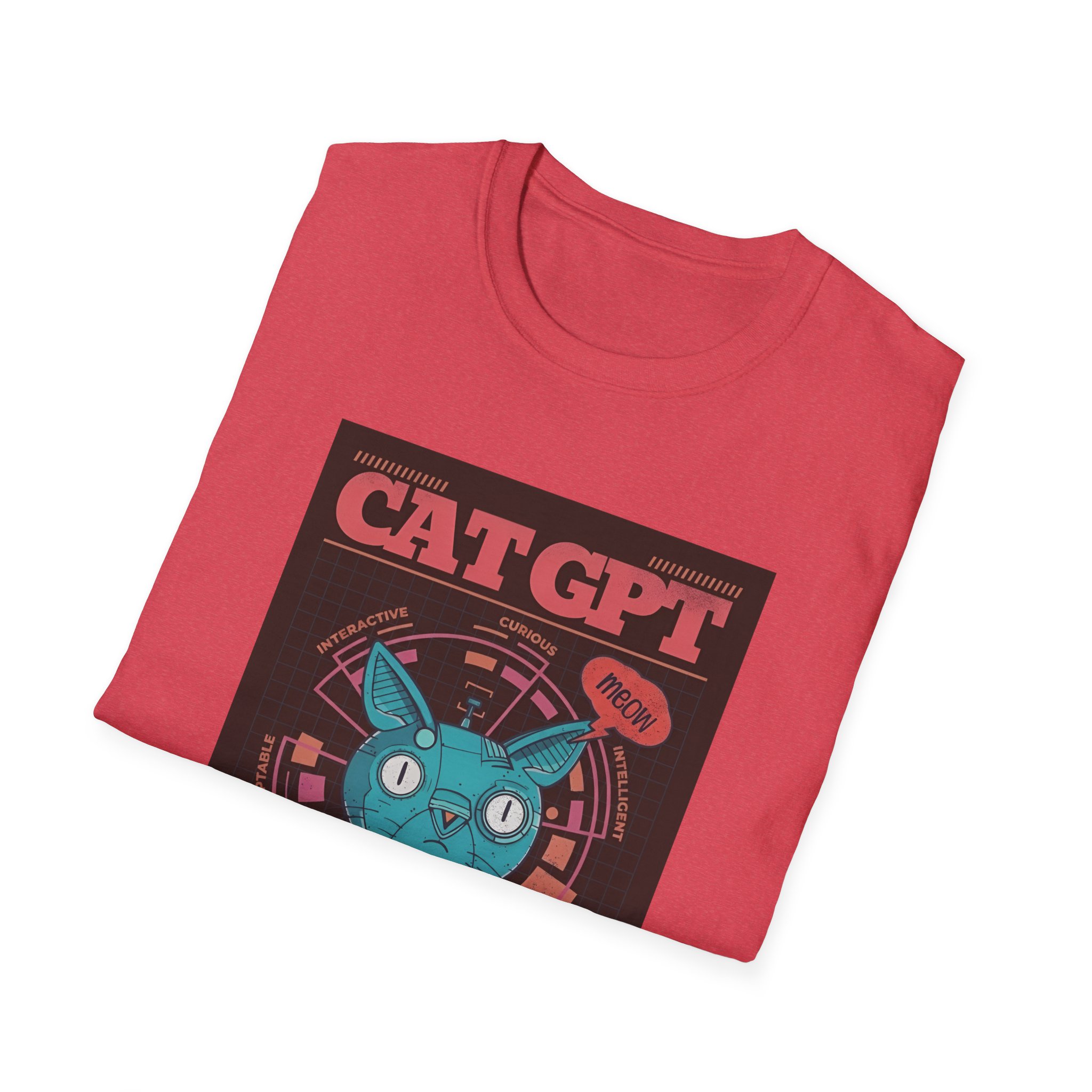 Robot Cat AI Tee | Funny Cyberpunk Cat Shirt for Tech Lovers - Image 76