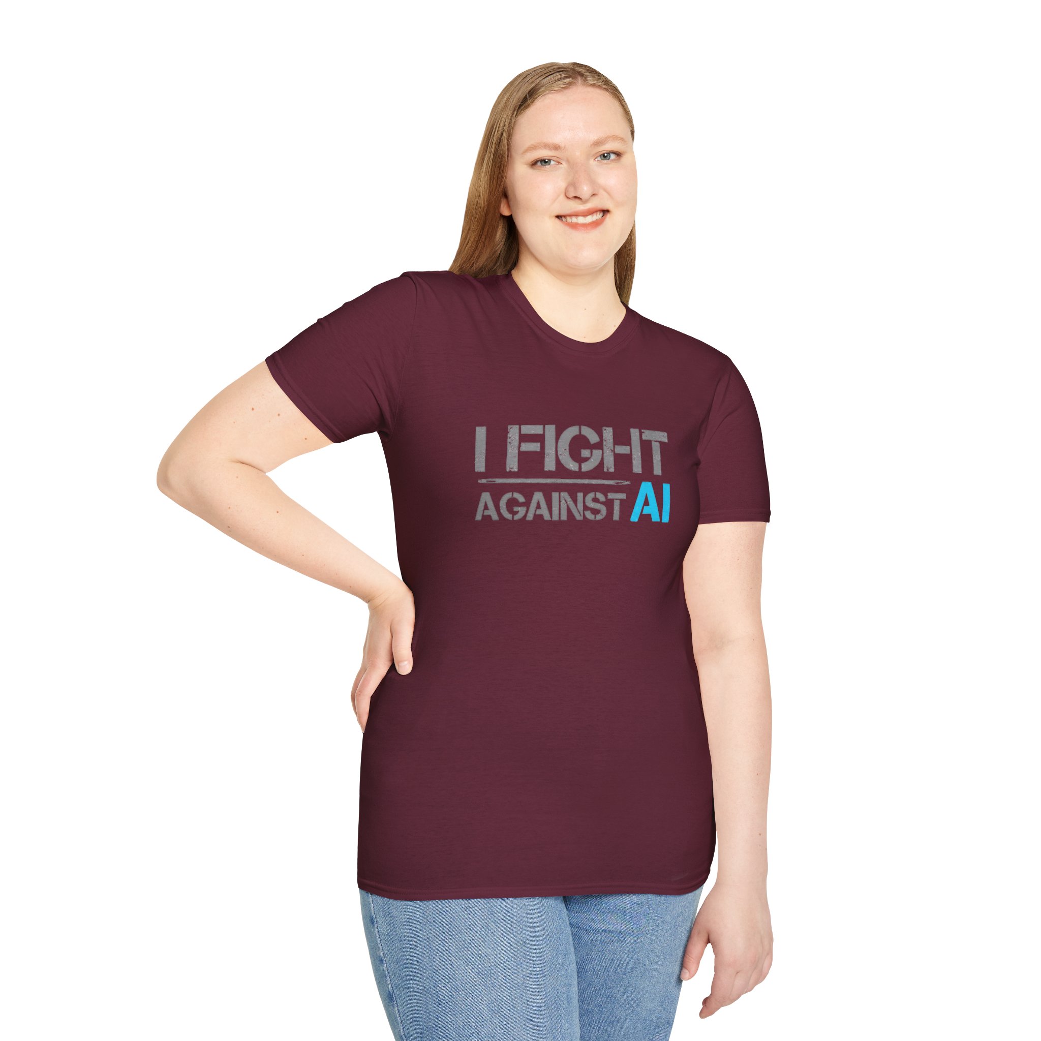 I Fight Against AI – Anti-AI Resistance Graphic T-Shirt for Creatives - Image 45