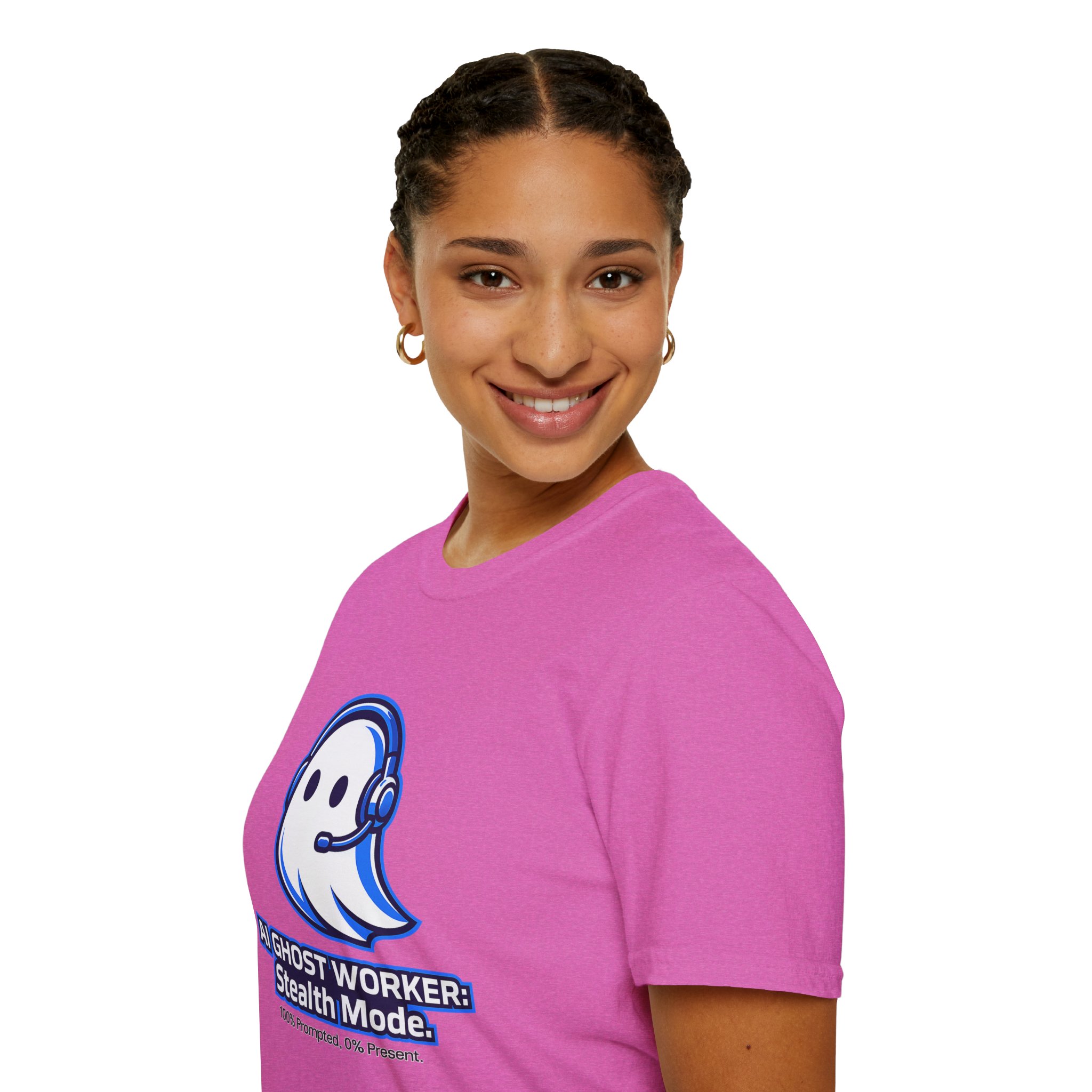 AI Ghost Worker Stealth Mode – 100% Prompted 0% Present Funny T-Shirt - Image 117