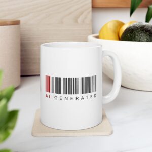 AI Generated Barcode — Minimalist Dark Tech Statement Coffee Mug 11oz & 15oz
