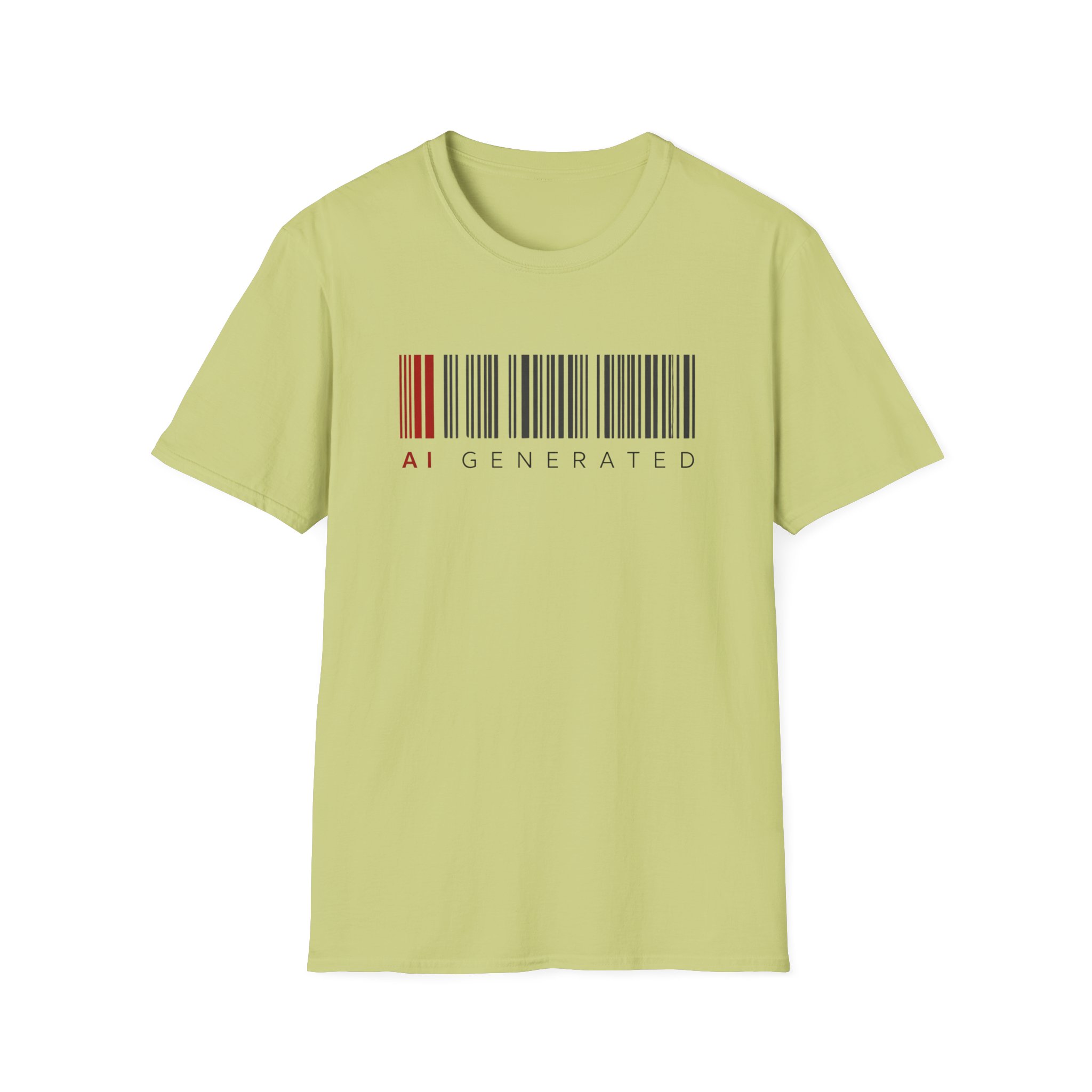 AI Generated Barcode Dark Minimalist Generative Art Graphic T-Shirt - Image 155