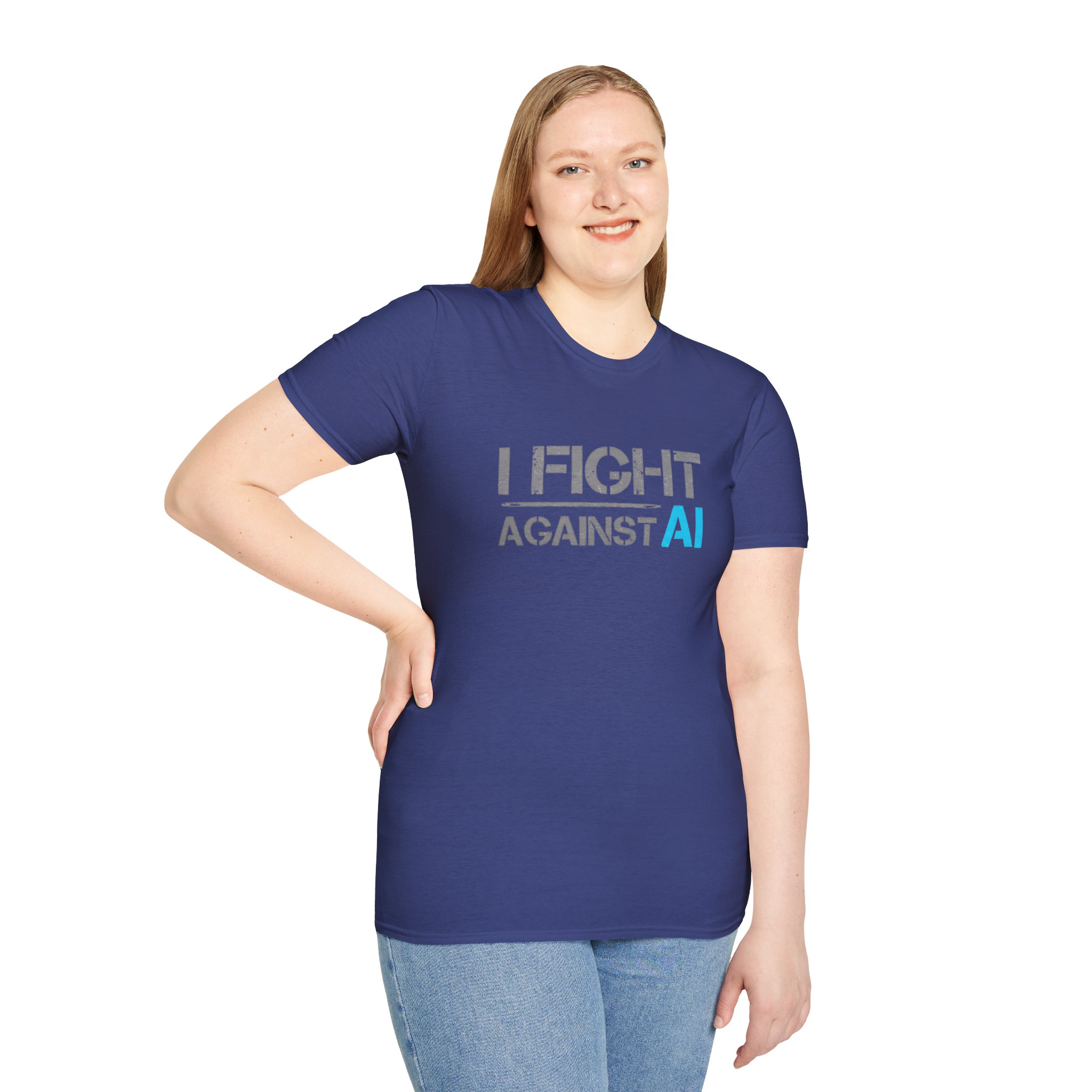 I Fight Against AI – Anti-AI Resistance Graphic T-Shirt for Creatives - Image 95