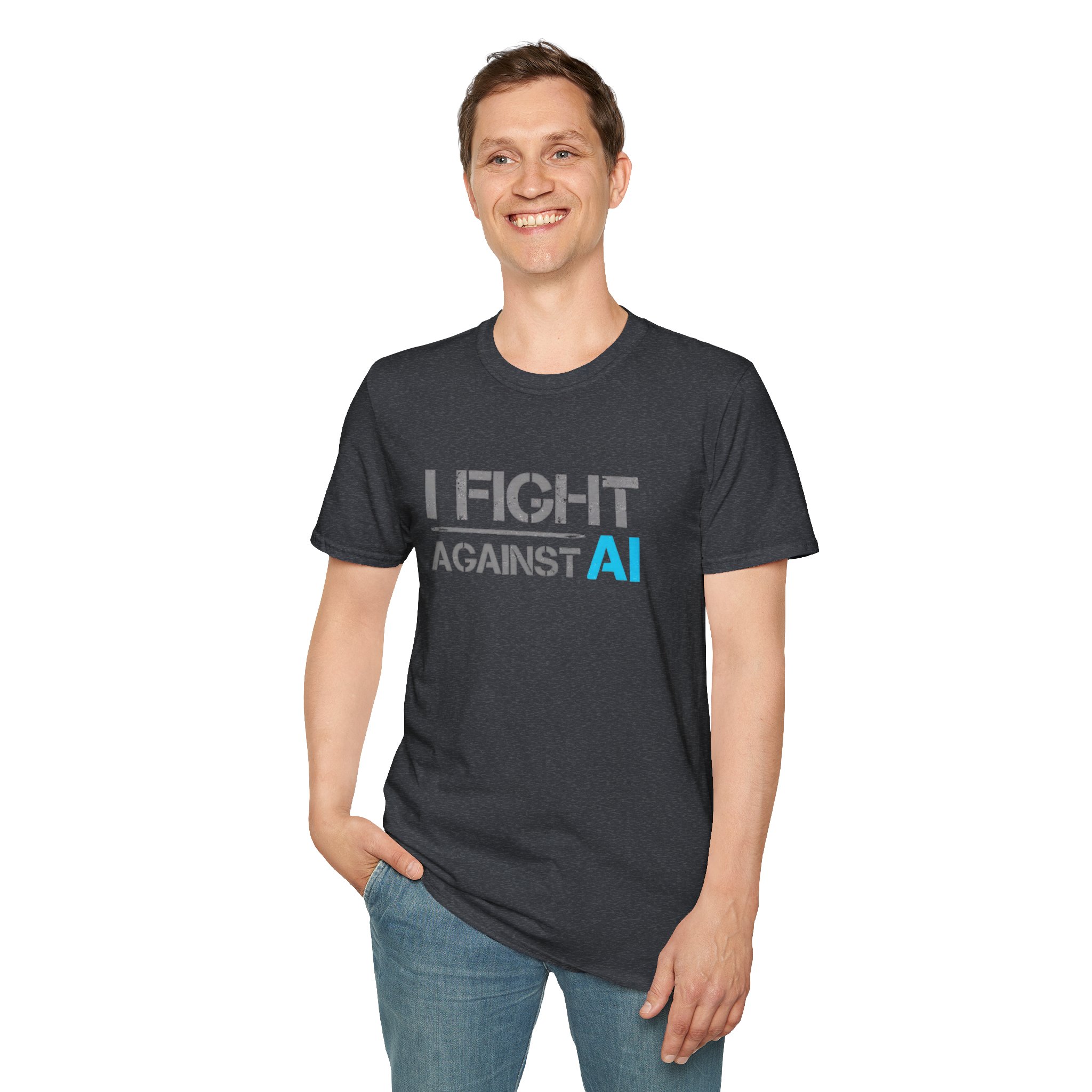 I Fight Against AI – Anti-AI Resistance Graphic T-Shirt for Creatives - Image 86