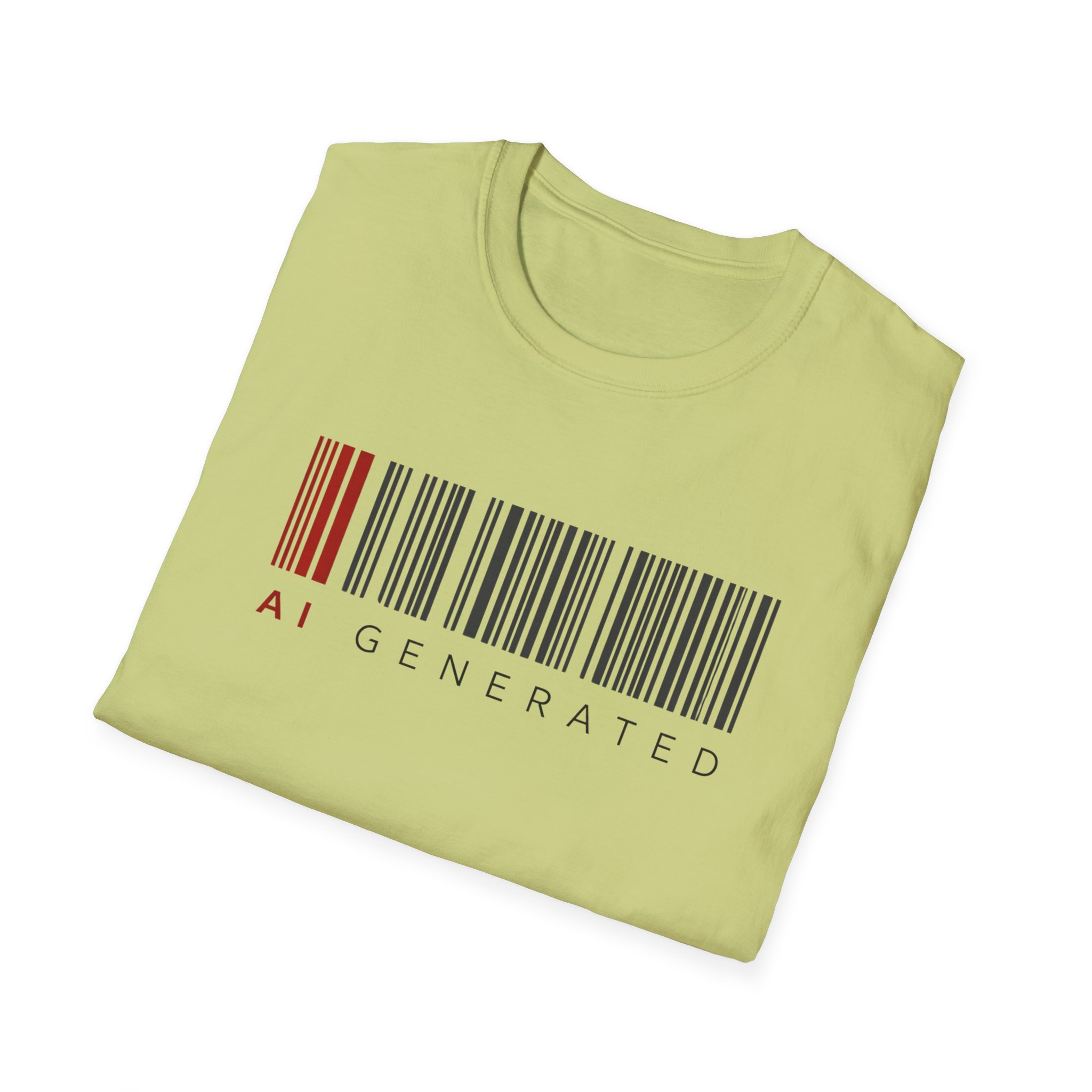 AI Generated Barcode Dark Minimalist Generative Art Graphic T-Shirt - Image 158