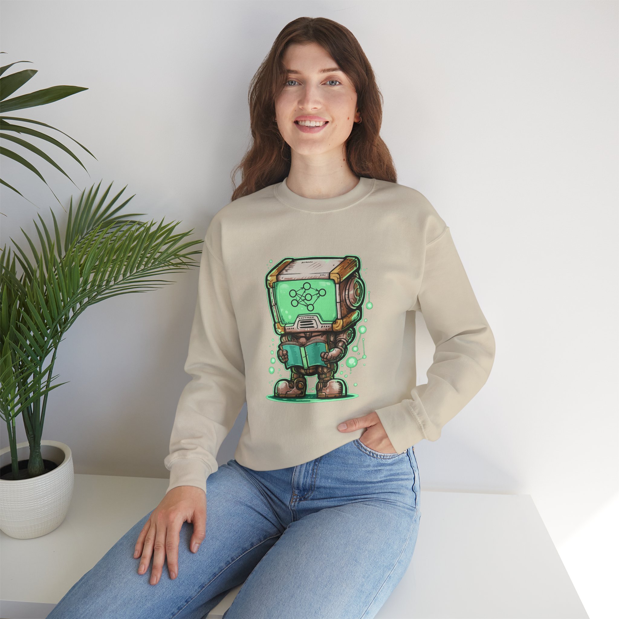 AI Robot Reading Sweatshirt | Neural Network Hoodie for ML Engineers - Image 34