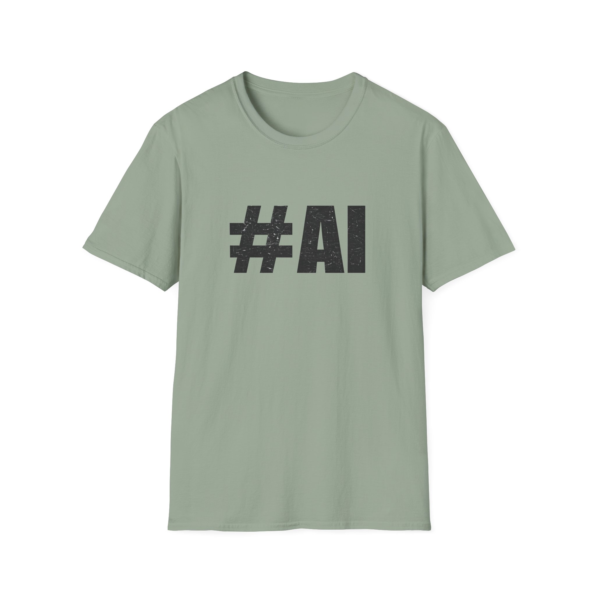 #AI Distressed Dark Minimalist Artificial Intelligence Graphic T-Shirt - Image 67