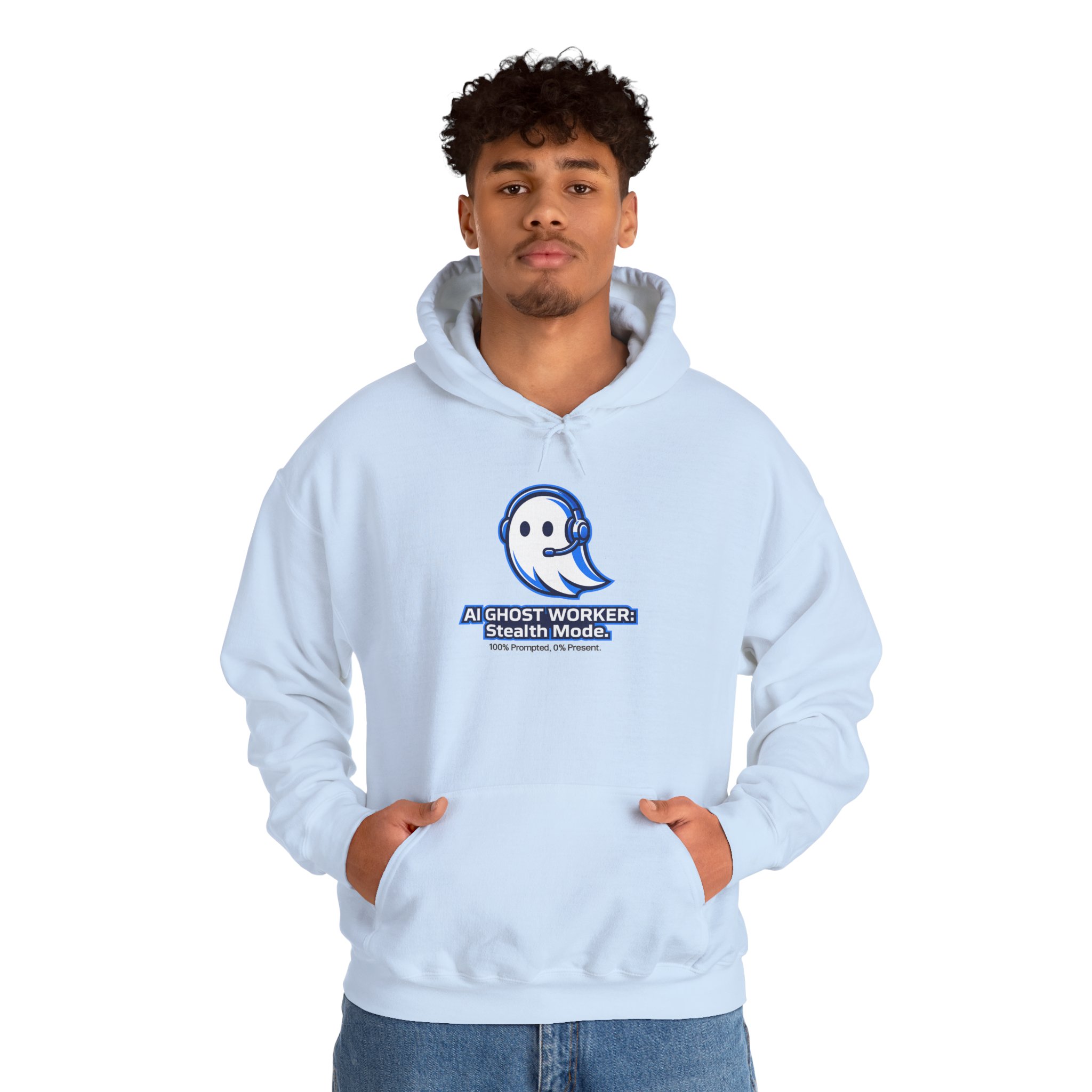 AI Ghost Worker Stealth Mode – 100% Prompted 0% Present Funny Hoodie - Image 67