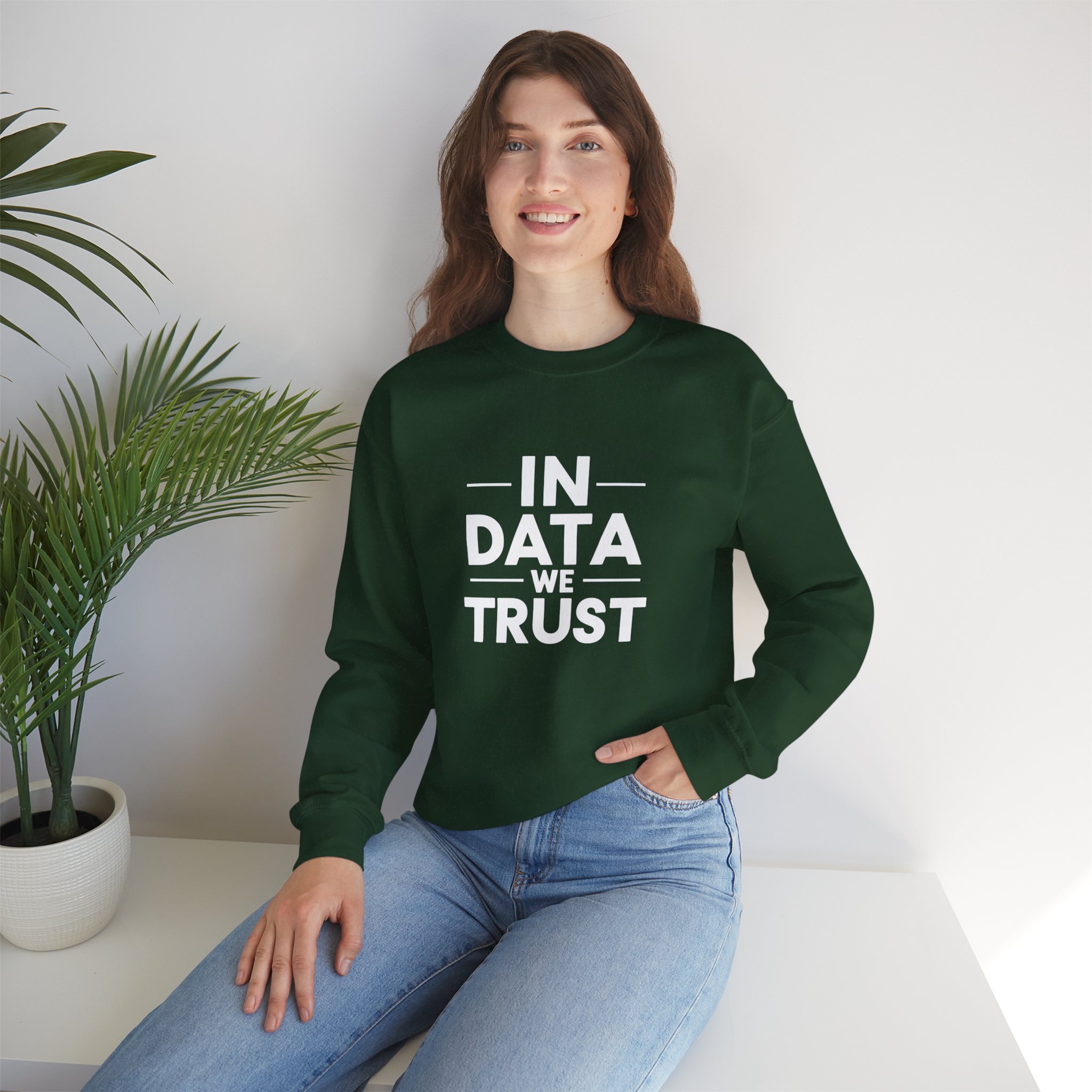 In Data We Trust – Funny Data Science Analyst Crewneck Sweatshirt - Image 26