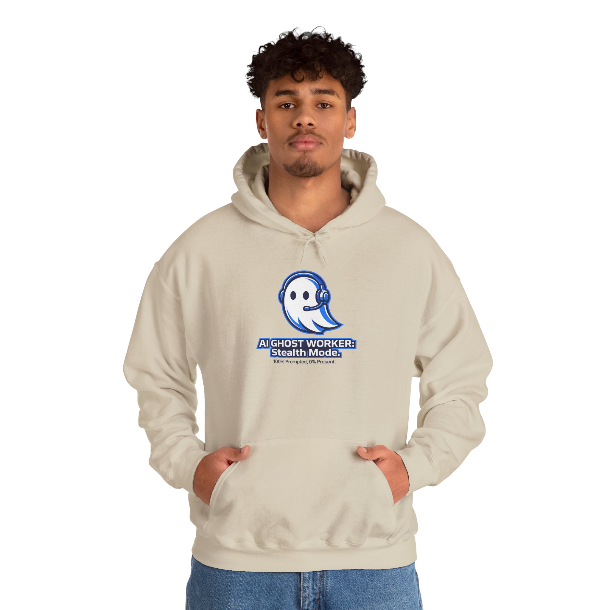 AI Ghost Worker Stealth Mode – 100% Prompted 0% Present Funny Hoodie - Image 43