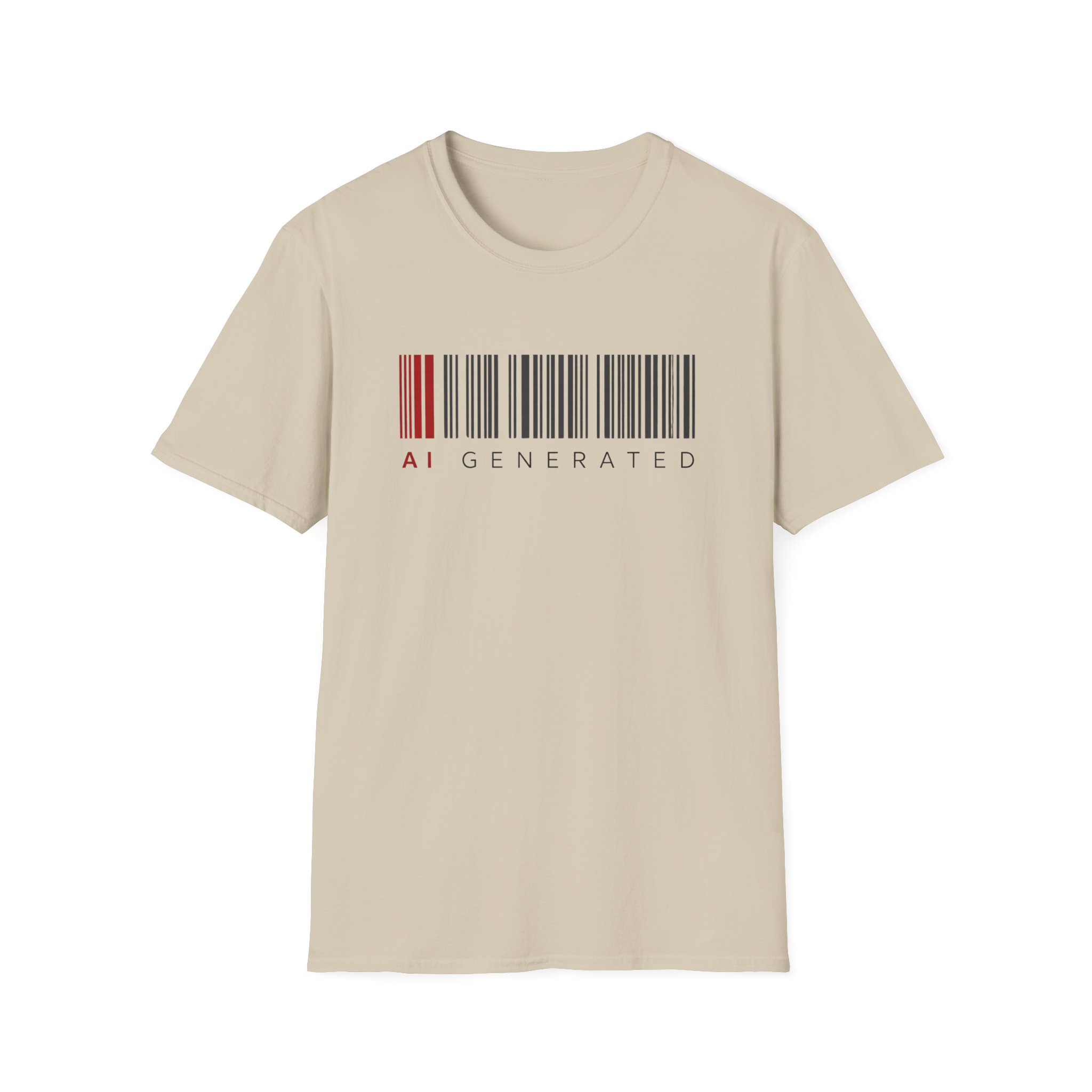 AI Generated Barcode Dark Minimalist Generative Art Graphic T-Shirt - Image 34