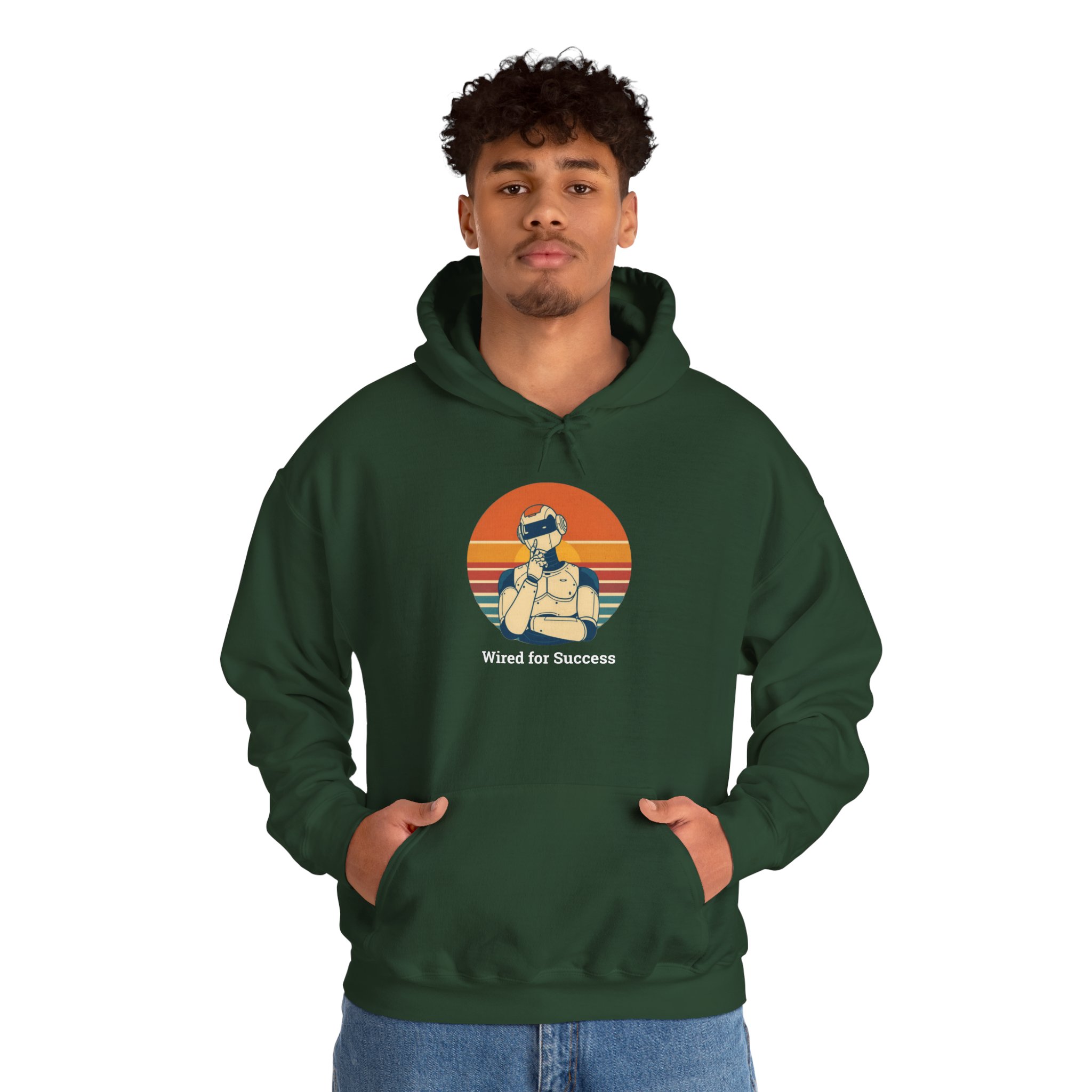 Wired for Success Retro Robot AI Hoodie Tech Gift Hooded Sweatshirt - Image 30
