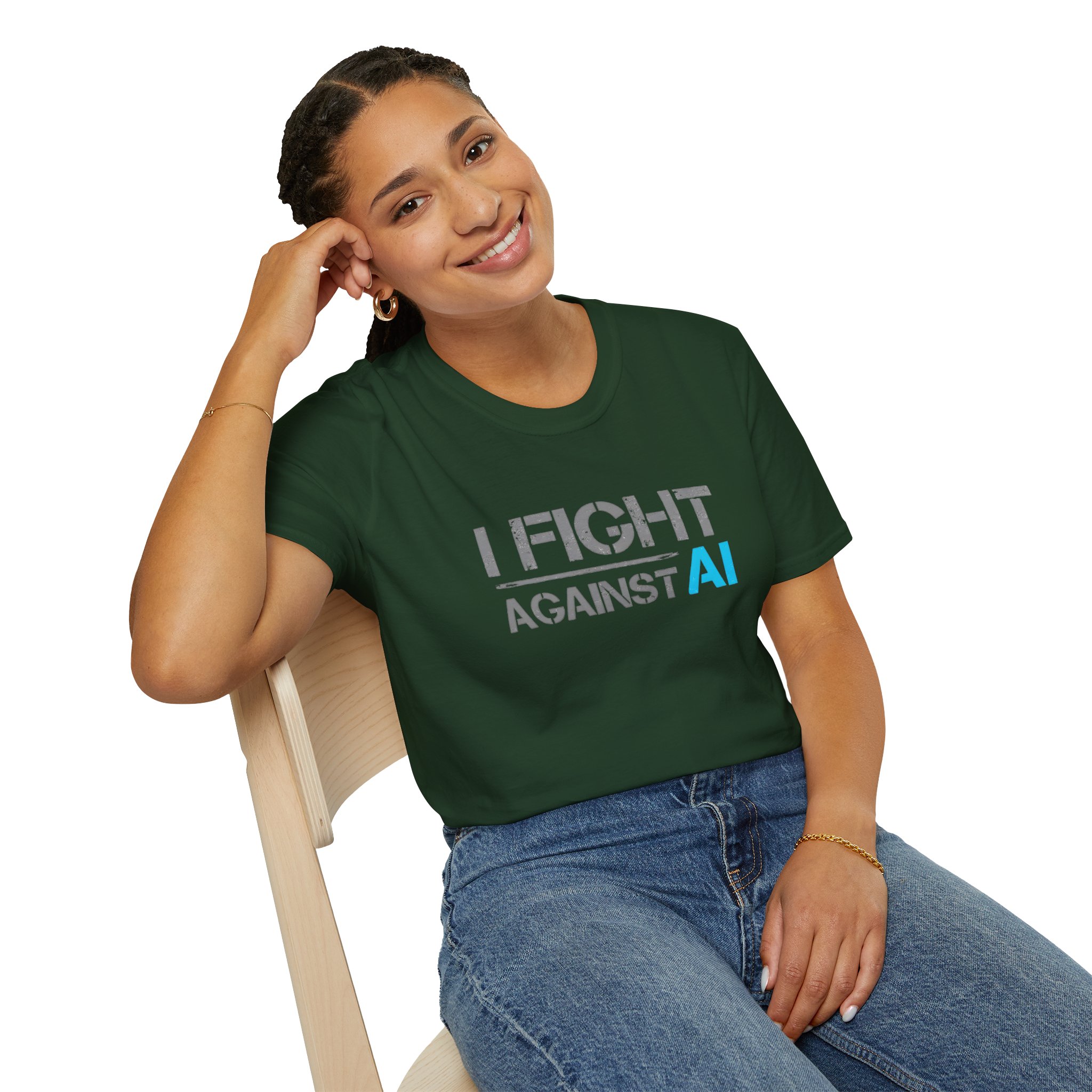 I Fight Against AI – Anti-AI Resistance Graphic T-Shirt for Creatives - Image 78