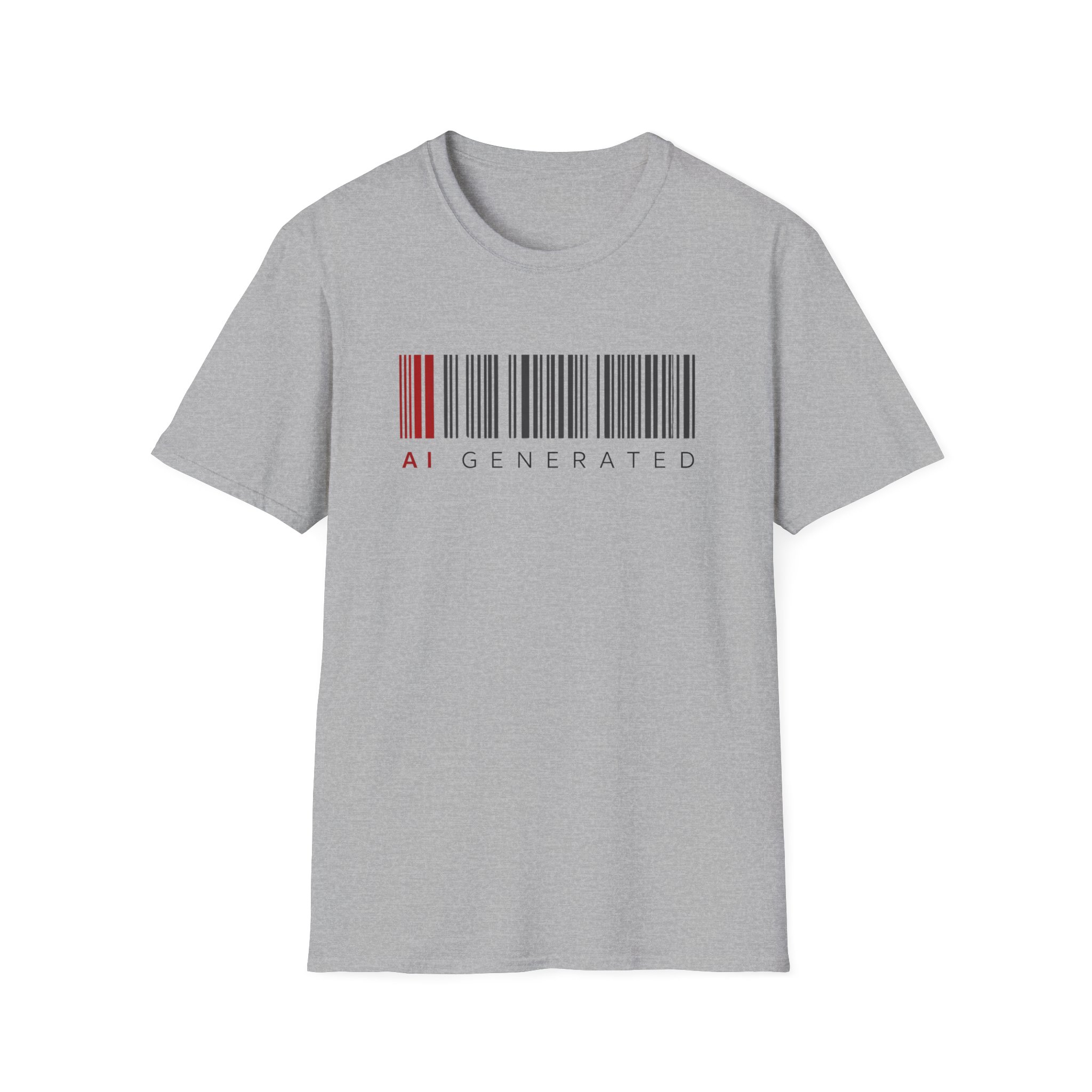 AI Generated Barcode Dark Minimalist Generative Art Graphic T-Shirt - Image 23