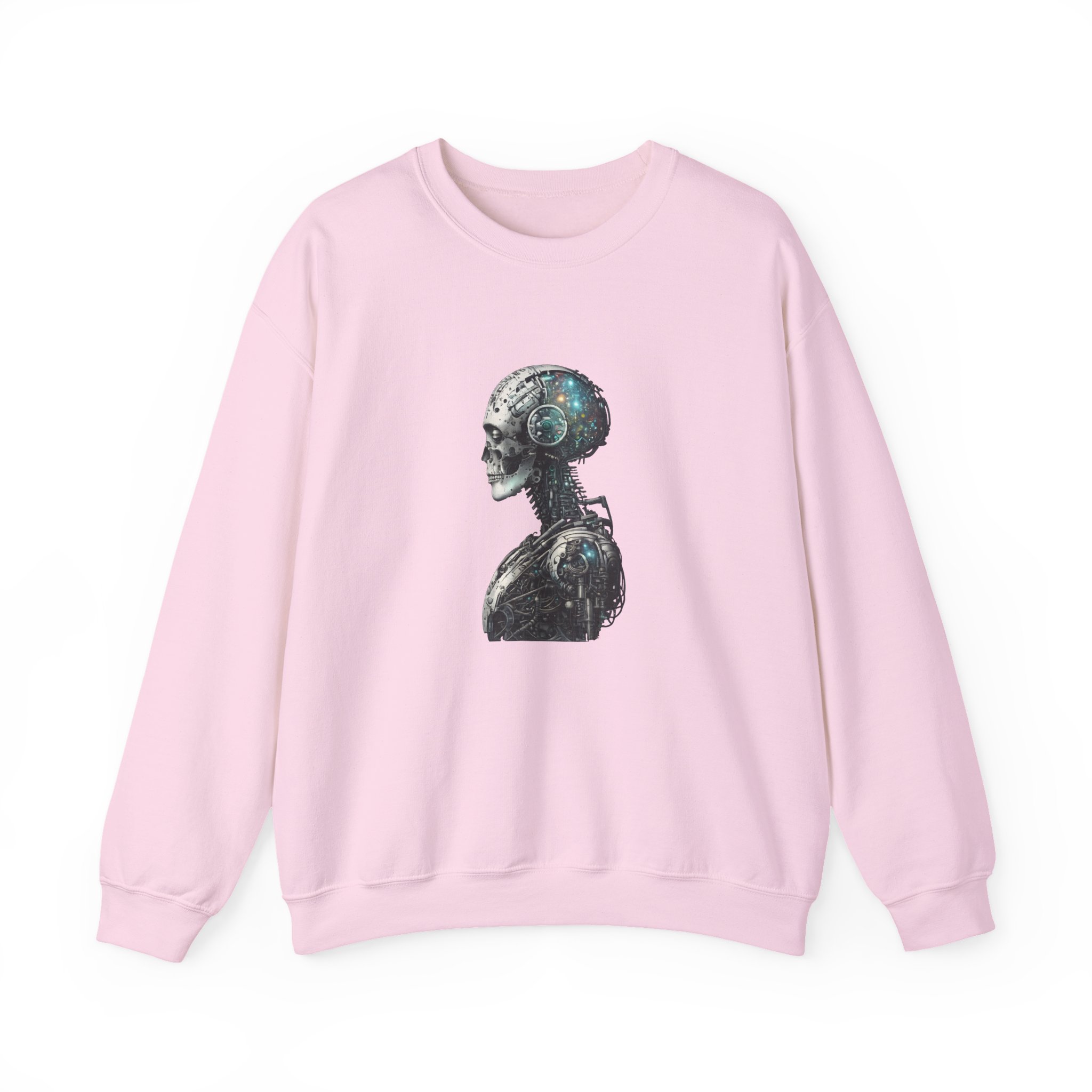 Cosmic Cyber Skull – Dark Cyberpunk Biomechanical Crewneck Sweatshirt - Image 118