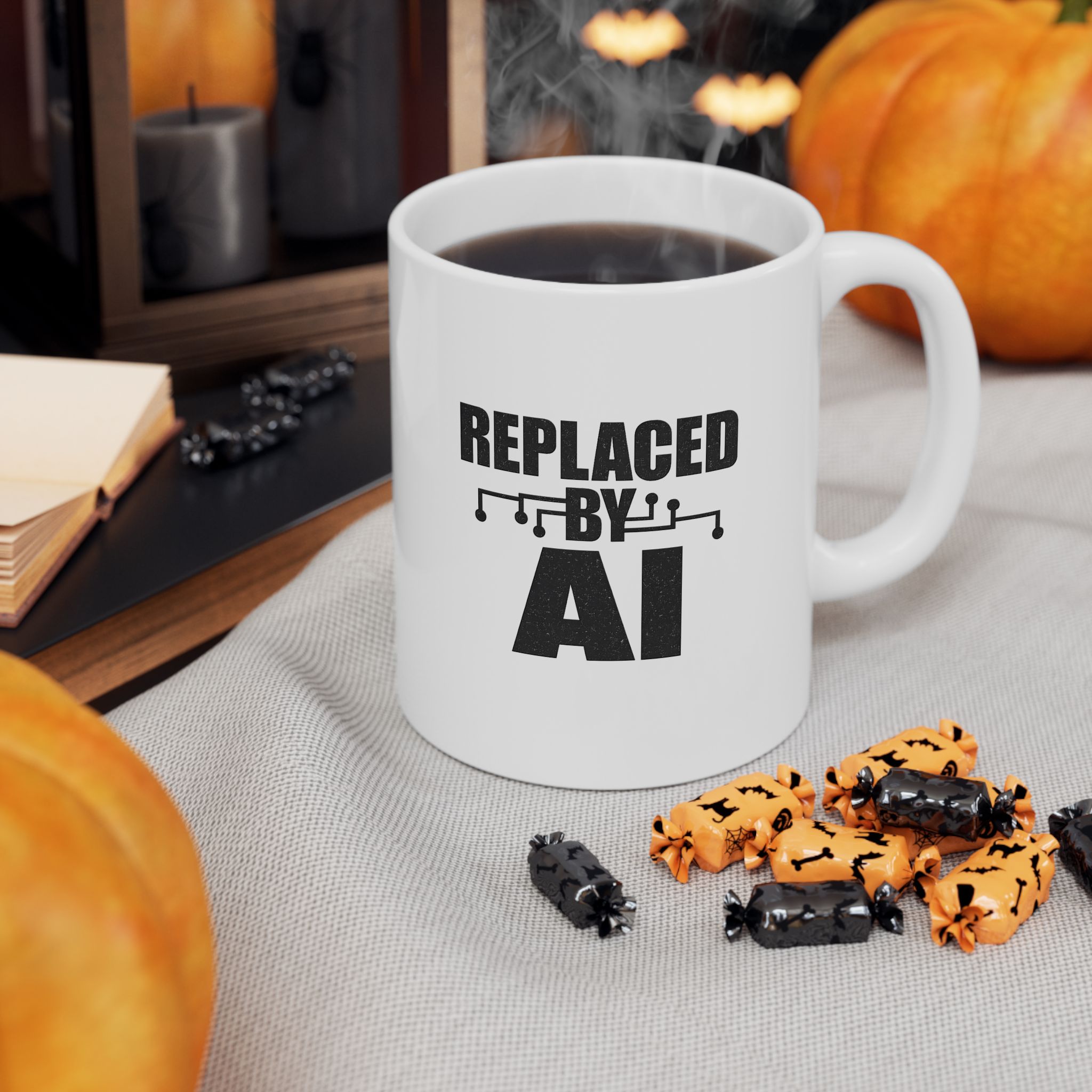 Replaced By AI Funny Circuit Board — Dark Humor Tech Coffee Mug Gift (11oz, 15oz) - Image 7