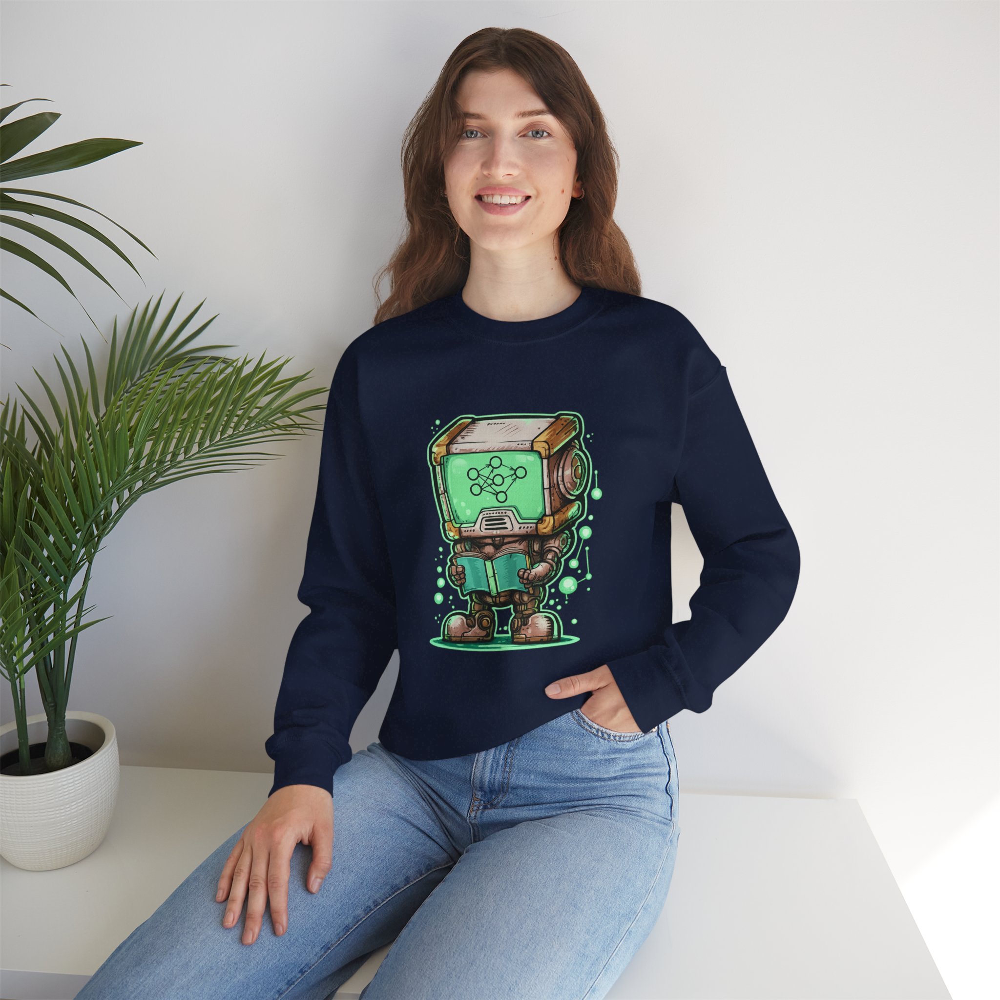 AI Robot Reading Sweatshirt | Neural Network Hoodie for ML Engineers - Image 90