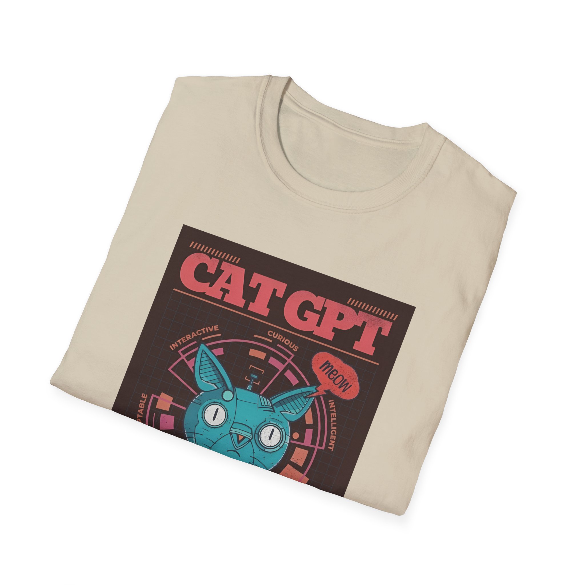 Robot Cat AI Tee | Funny Cyberpunk Cat Shirt for Tech Lovers - Image 58
