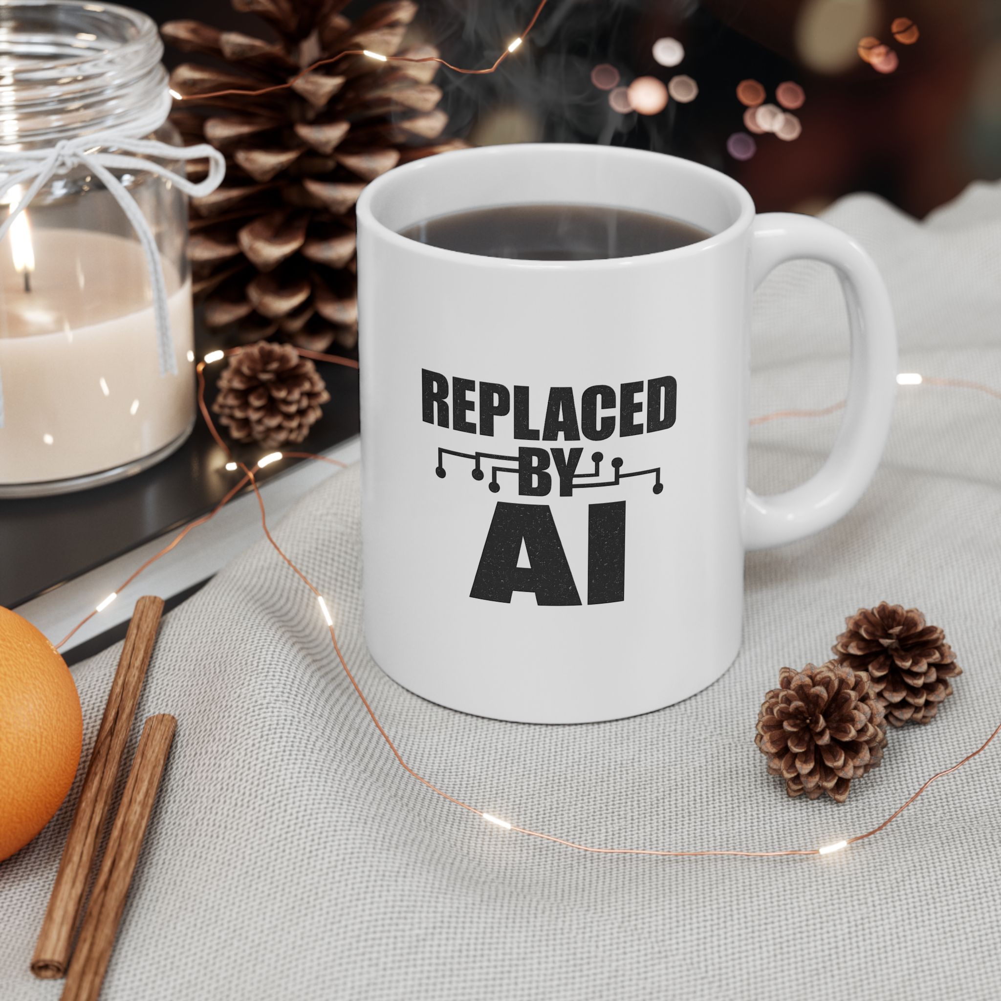 Replaced By AI Funny Circuit Board — Dark Humor Tech Coffee Mug Gift (11oz, 15oz) - Image 6
