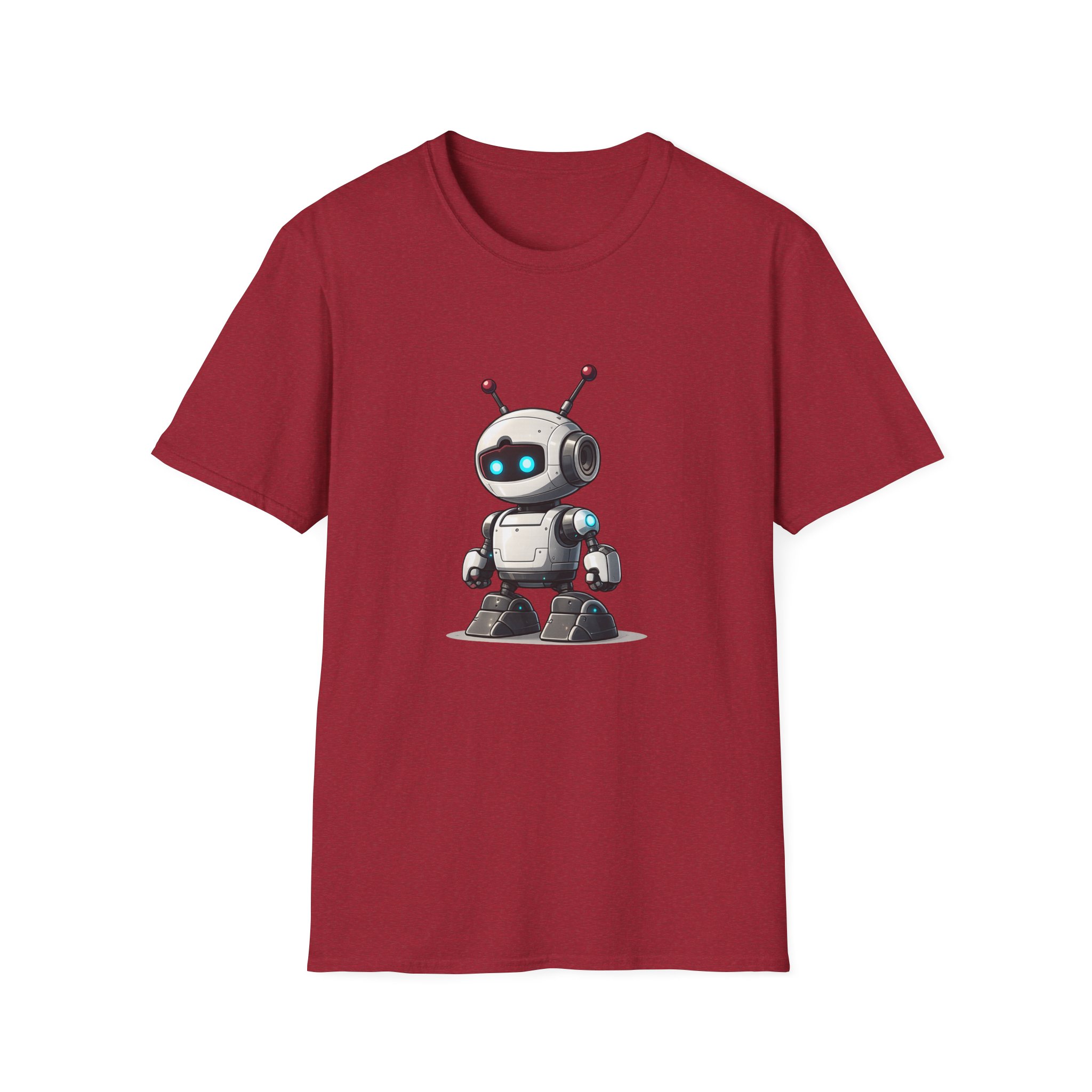 Cute Robot Glowing Eyes – Funny AI Tech Mascot Graphic T-Shirt - Image 155