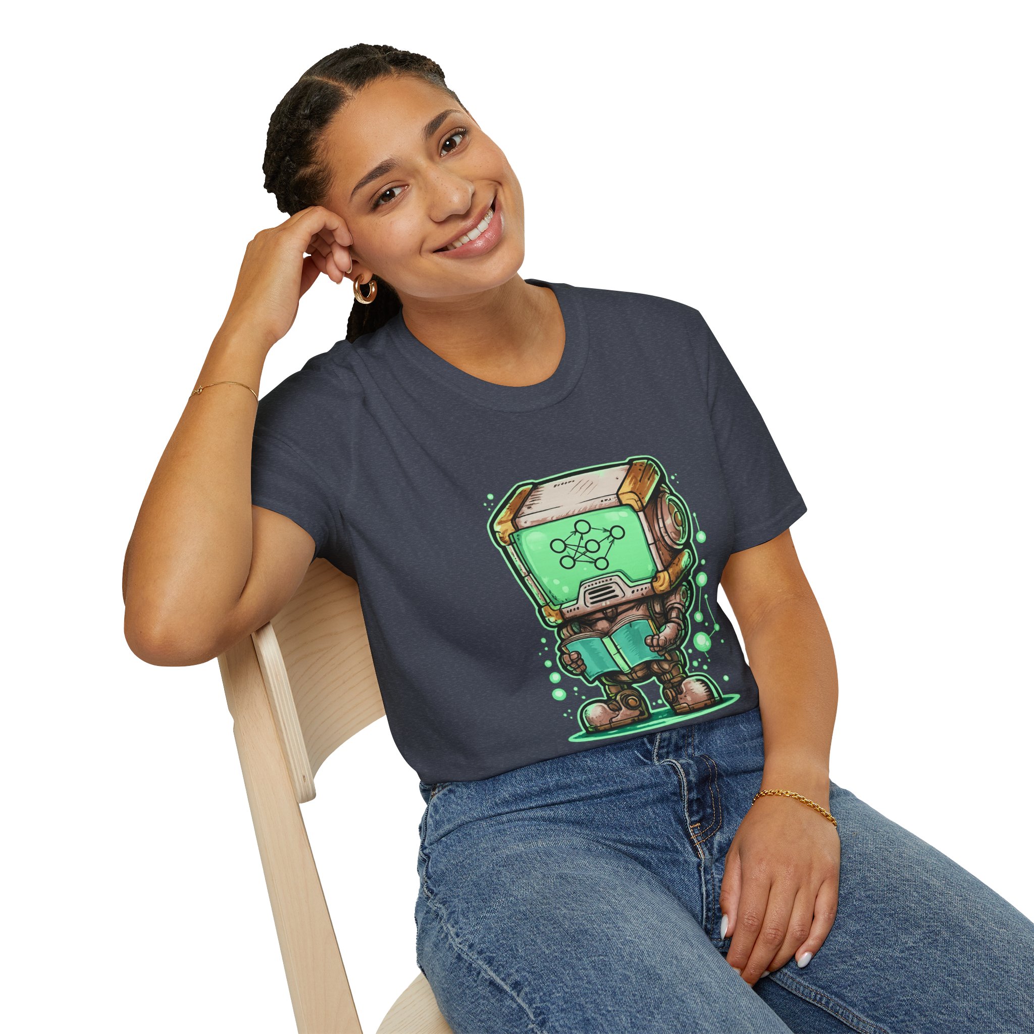 AI Robot Reading Tee | Neural Network Shirt for ML Engineers - Image 123