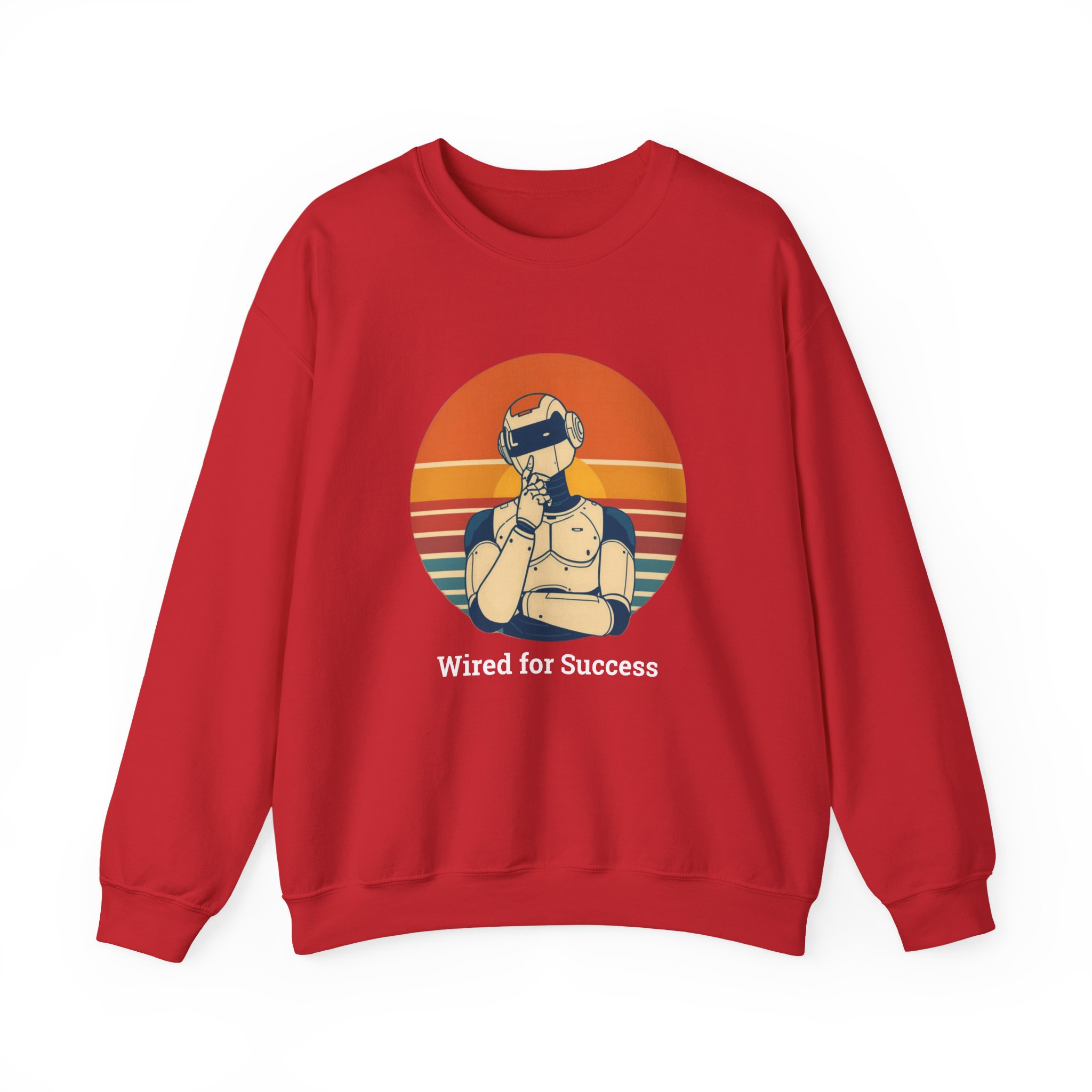 Wired for Success Retro Robot Thinker AI Tech Sweatshirt Gift - Image 73