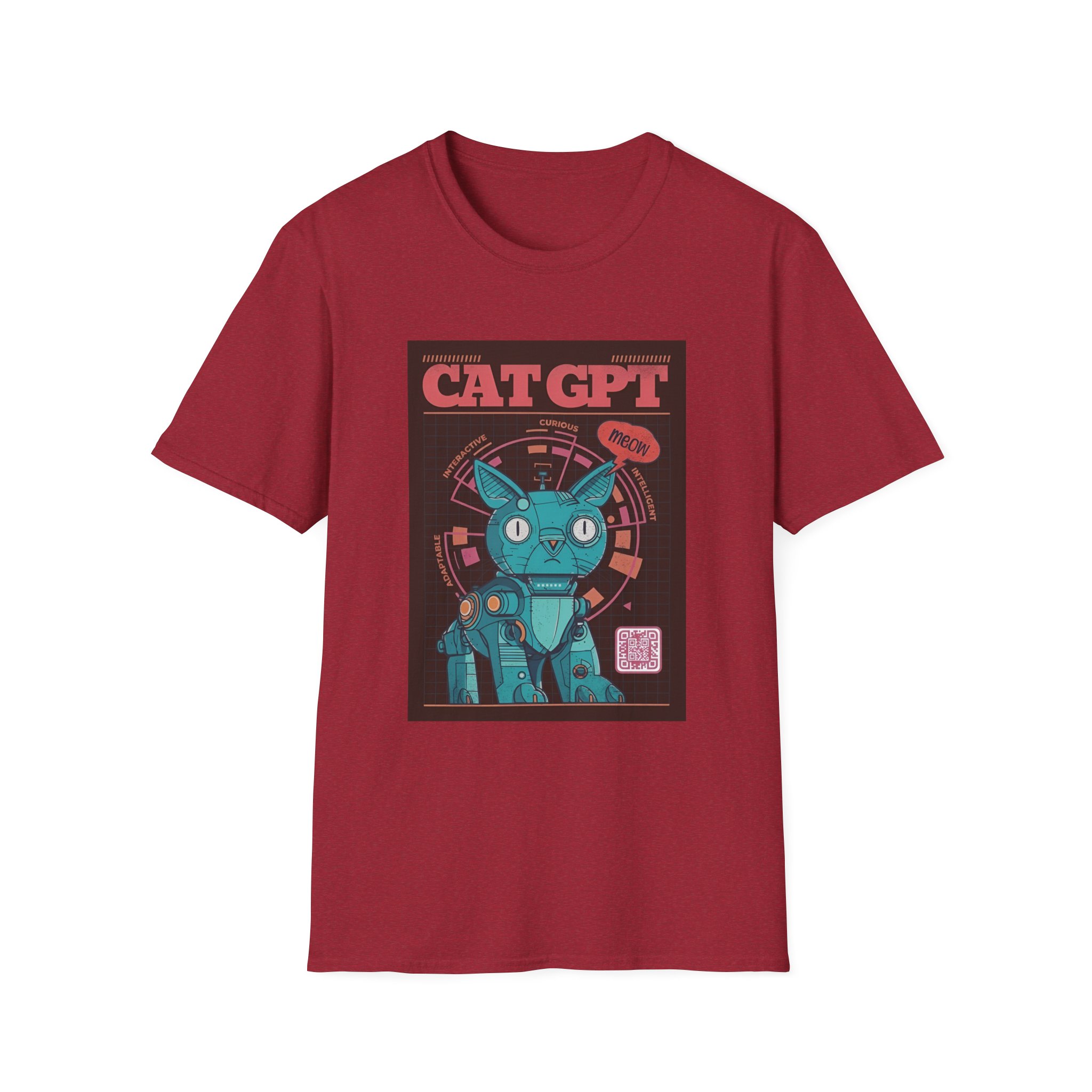 Robot Cat AI Tee | Funny Cyberpunk Cat Shirt for Tech Lovers - Image 100