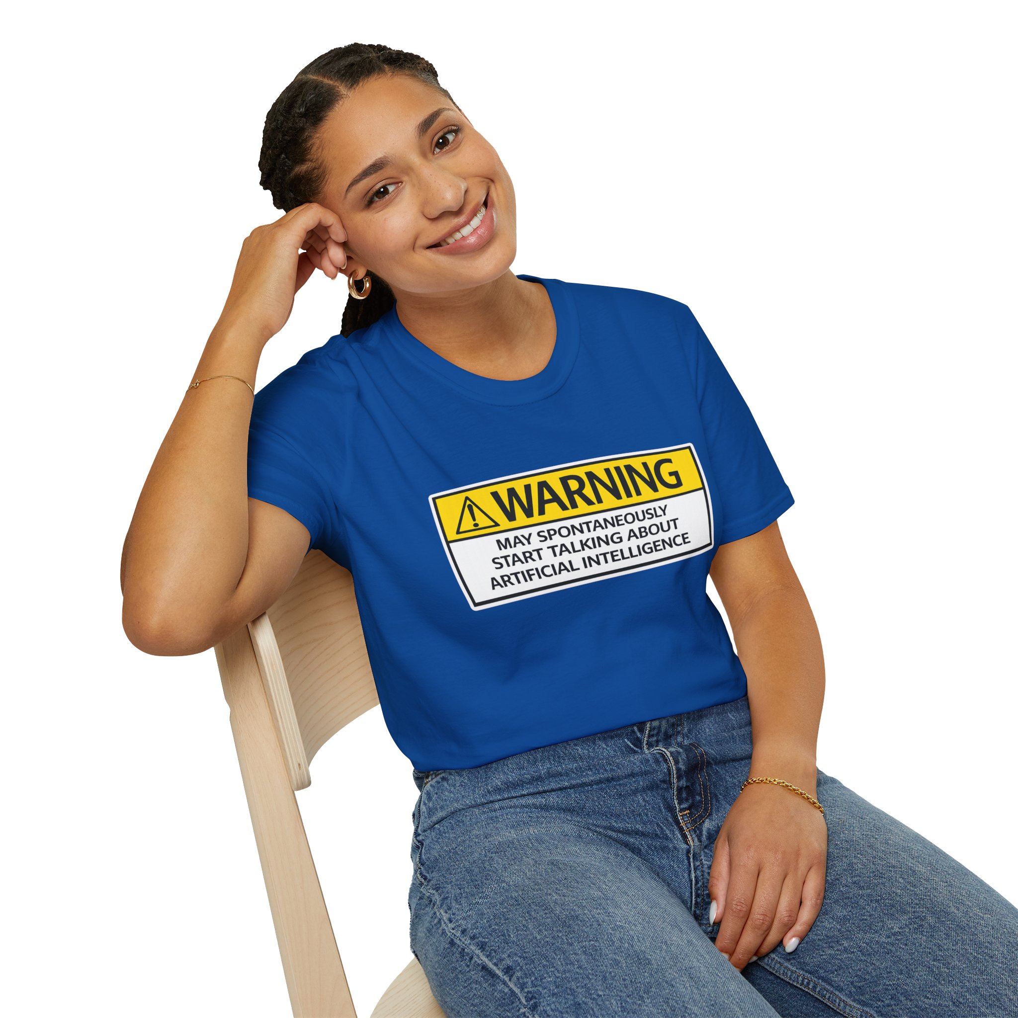 Warning May Talk About AI Tee | Funny Artificial Intelligence Shirt - Image 87