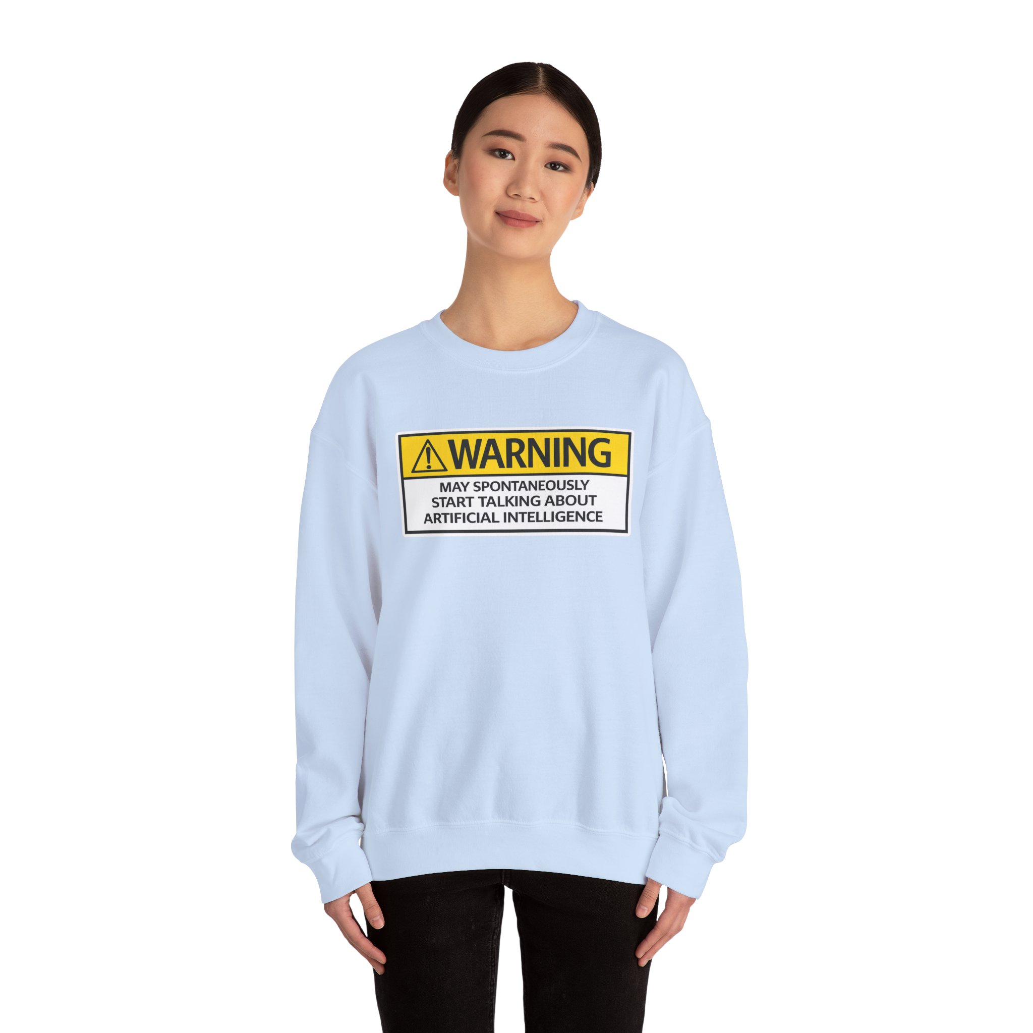 Warning May Talk About AI Sweatshirt | Funny Artificial Intelligence Hoodie - Image 67