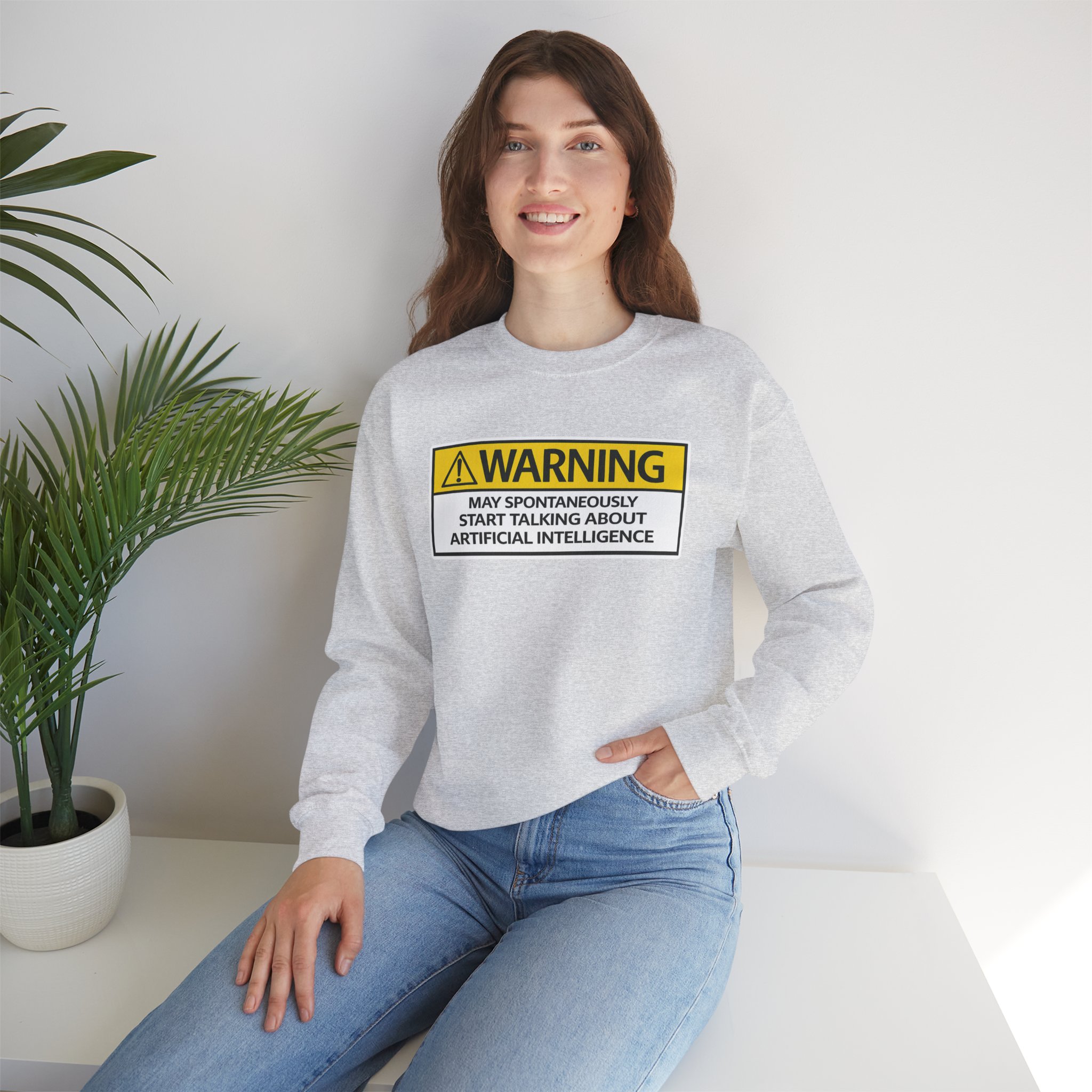 Warning May Talk About AI Sweatshirt | Funny Artificial Intelligence Hoodie - Image 20