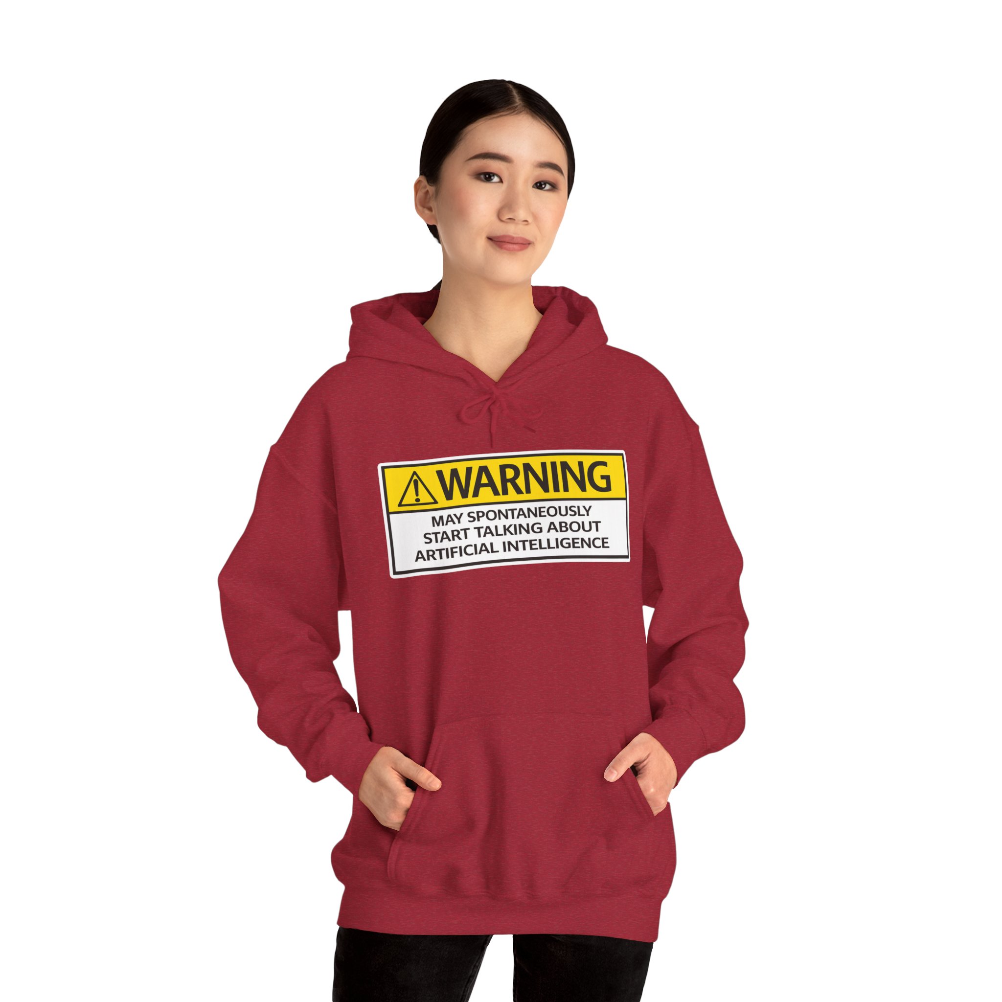 Warning May Talk About AI Hoodie | Funny Artificial Intelligence Sweatshirt - Image 7