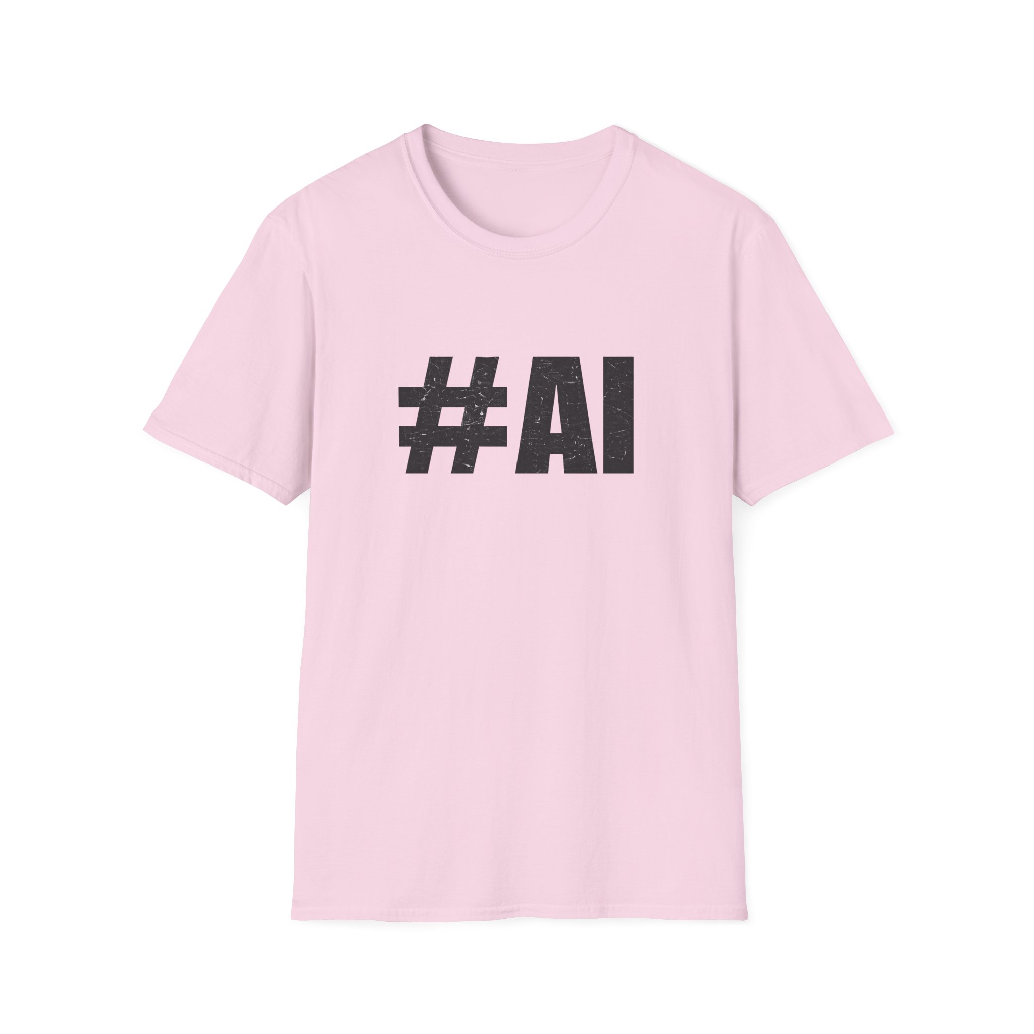 #AI Distressed Dark Minimalist Artificial Intelligence Graphic T-Shirt - Image 144