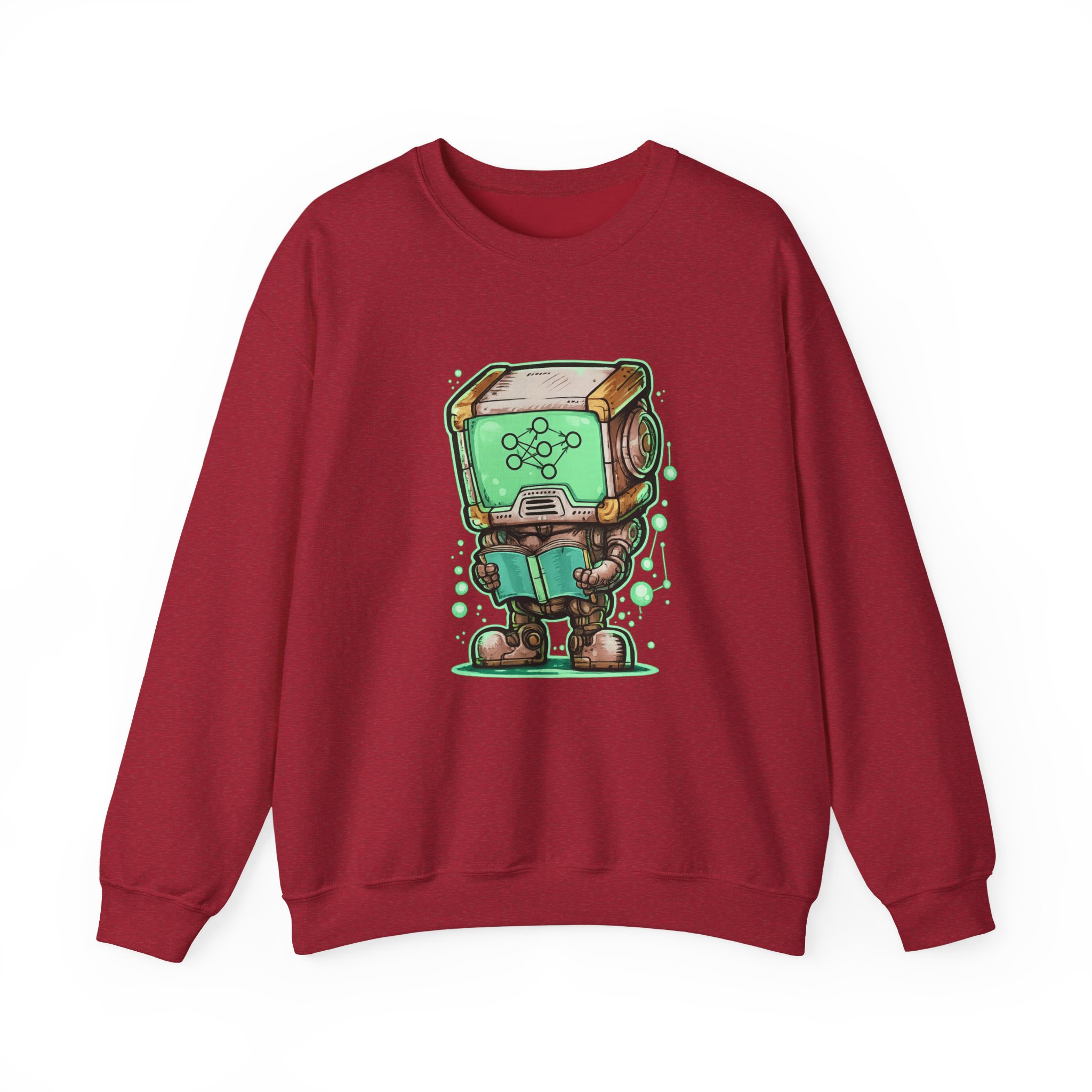 AI Robot Reading Sweatshirt | Neural Network Hoodie for ML Engineers - Image 92