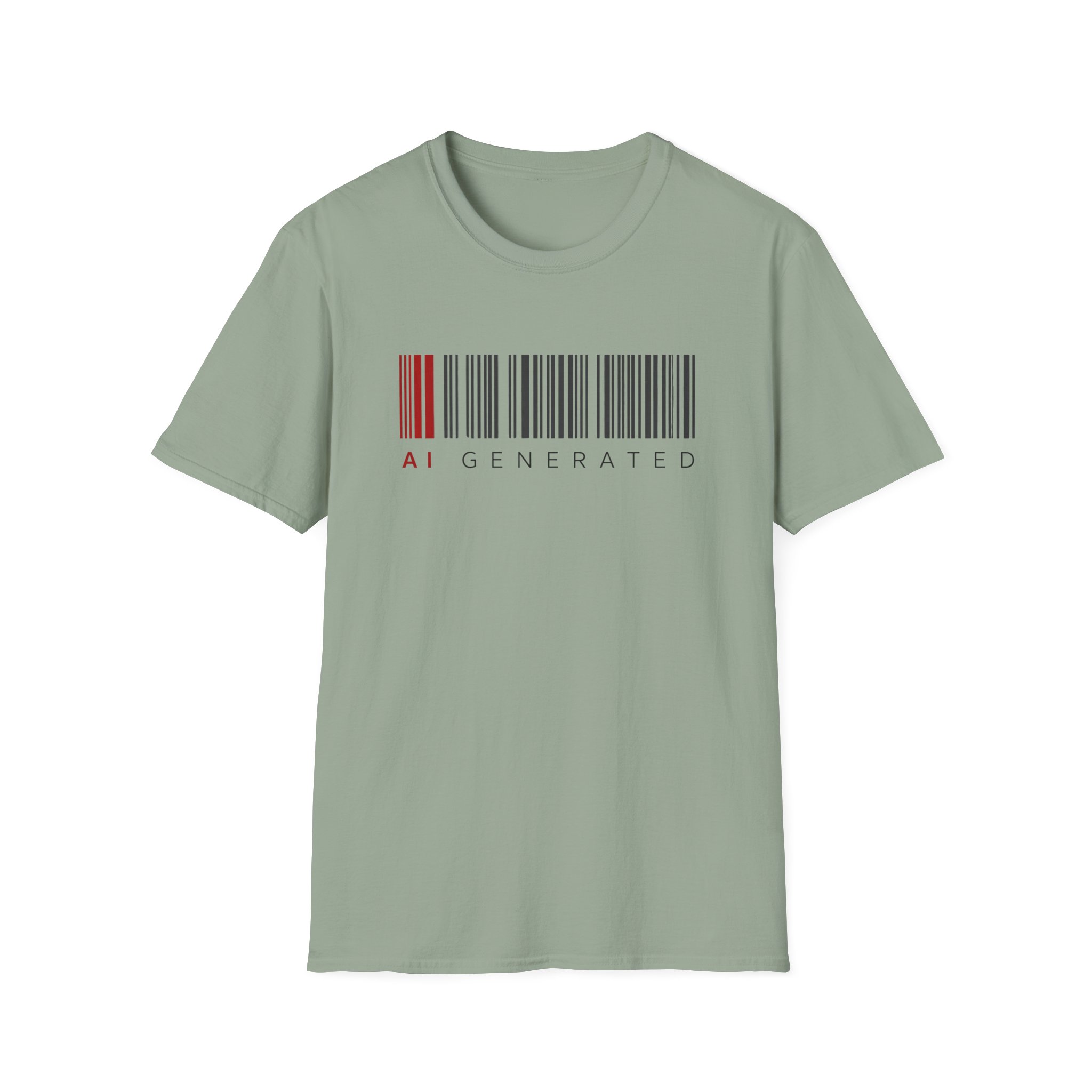 AI Generated Barcode Dark Minimalist Generative Art Graphic T-Shirt - Image 166